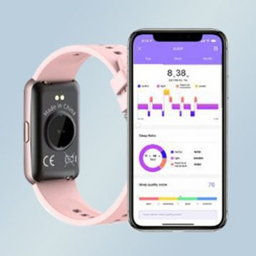 Atlanta Smartwatch (1,79 Zoll, Android, iOS), mit Wettervorhersage, Schrittzähler, Stoppuhr, zum Blutdruck messen