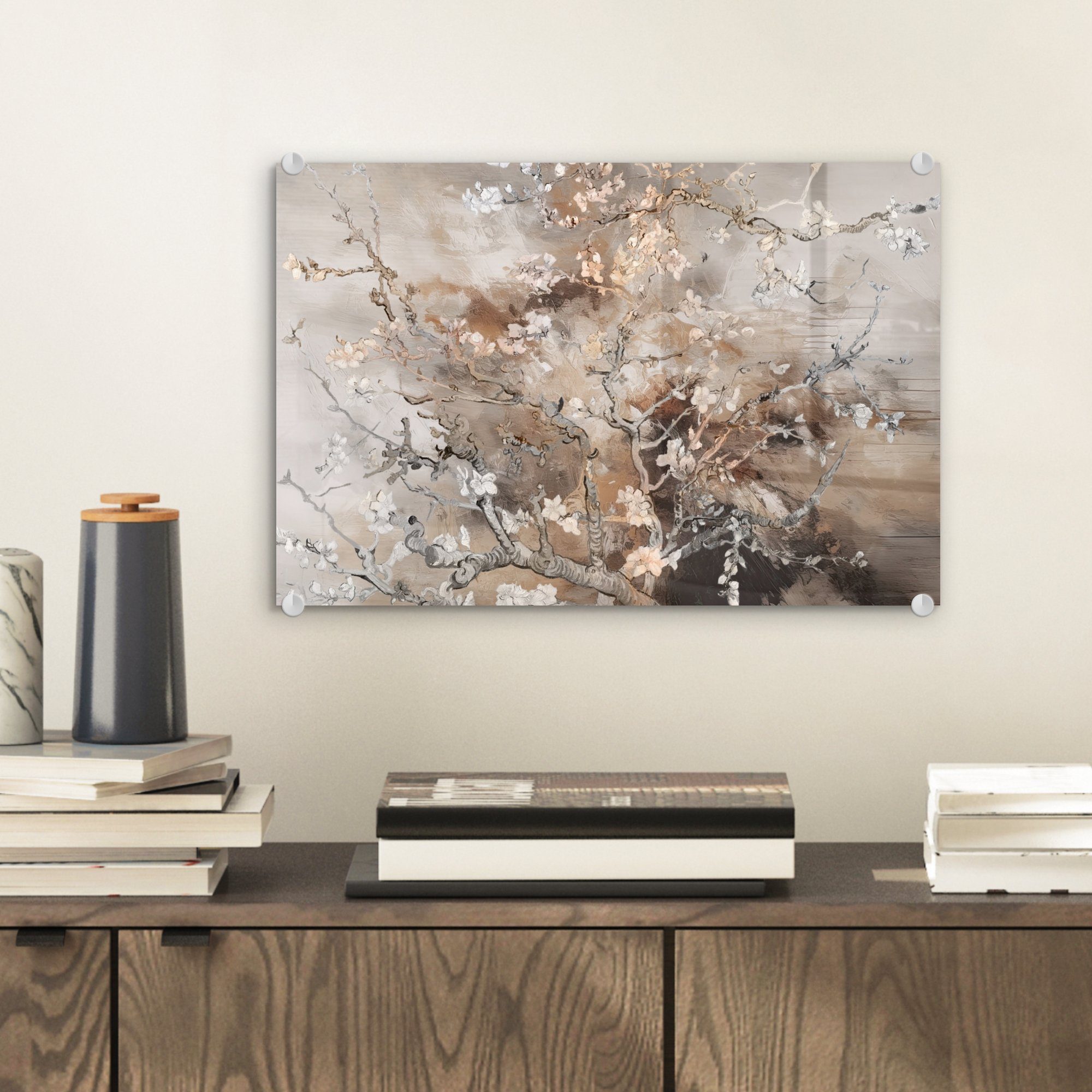 MuchoWow Acrylglasbild Mandelblüte - Kunst - Van Gogh - Beige - Abstrakt, I günstig online kaufen