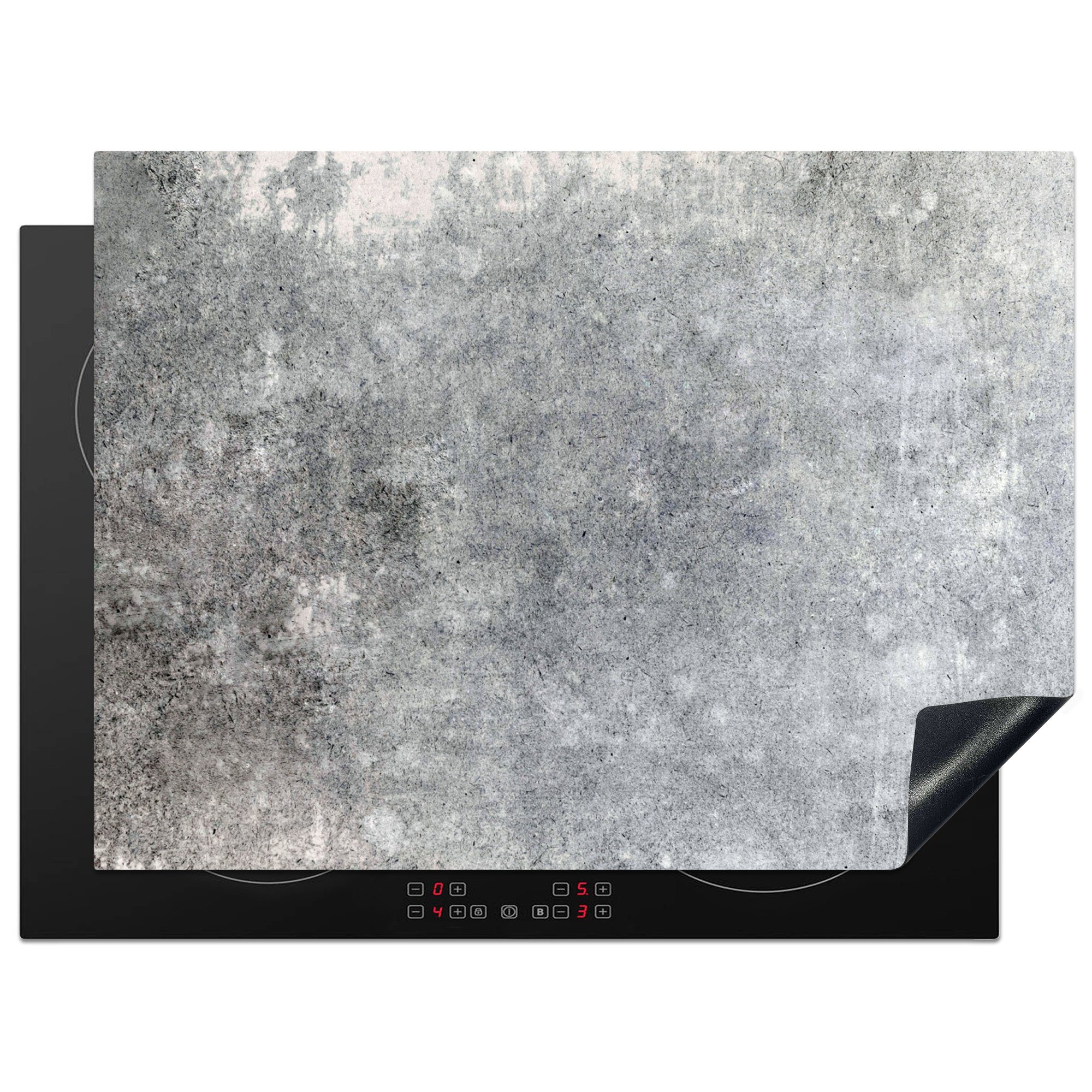 MuchoWow Herdblende-/Abdeckplatte Abdeckplatte Induktion - Beton - Zement - Alt - Induktionsschutz, Vinyl, (1 tlg), 70x52 cm, Mobile Arbeitsfläche nutzbar, Ceranfeldabdeckung