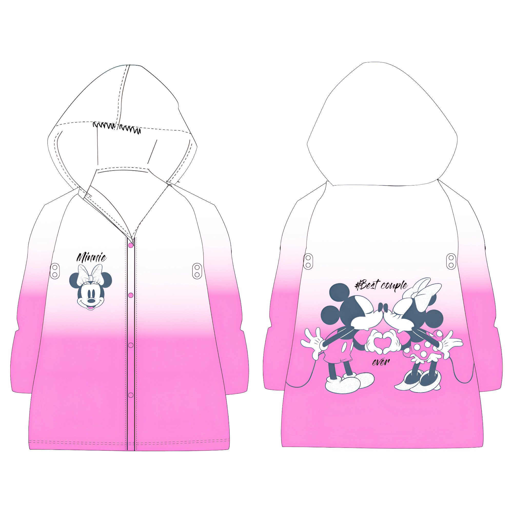 Disney Regenponcho Disney Minnie Maus Kinder Mädchen Regenschirm plus Regenponcho Schirm (2-St) Gr. 98 bis 128