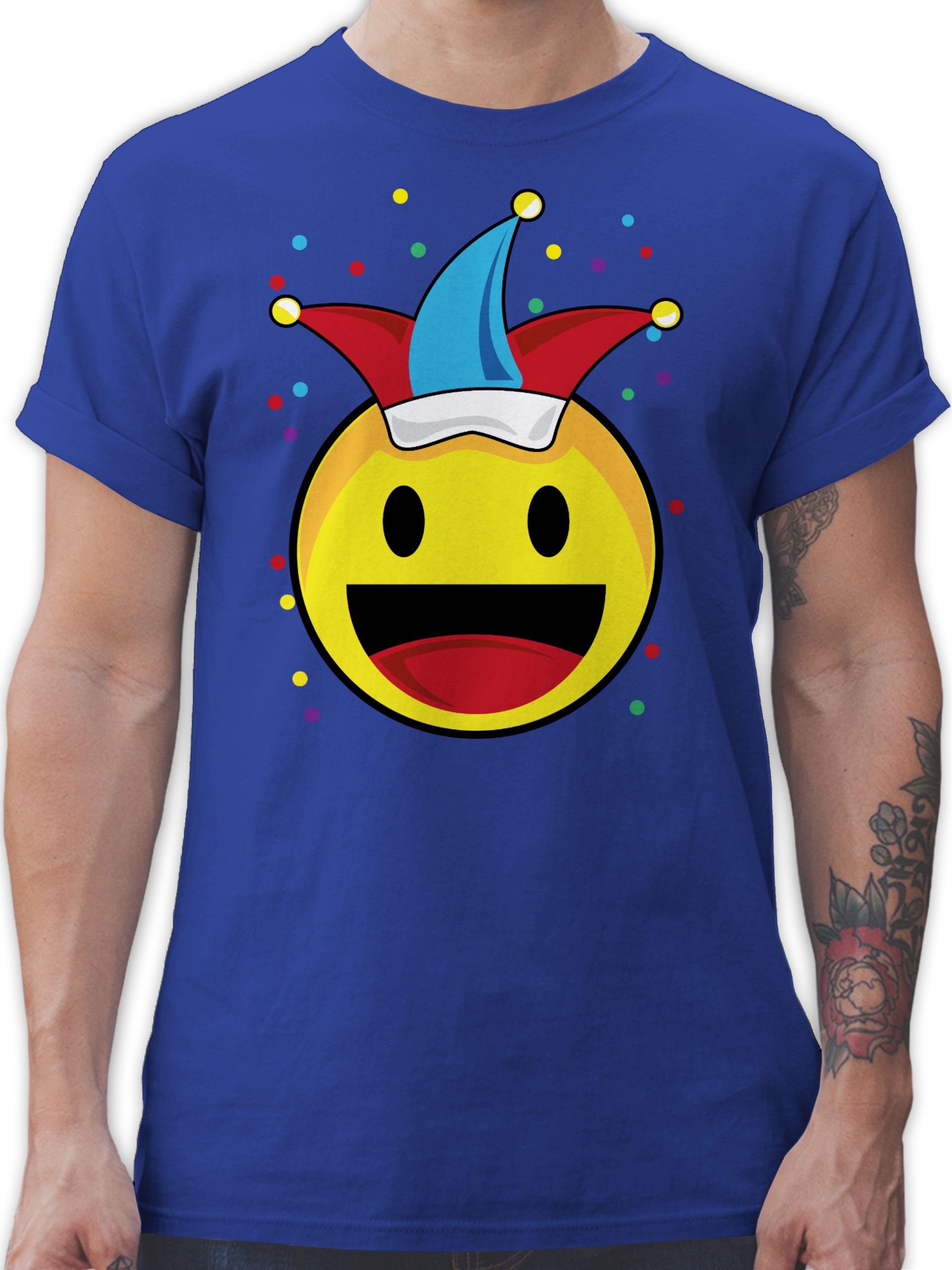 Karneval Emoticon Karneval 03 Konfetti T-Shirt Royalblau Fasching Shirtracer &