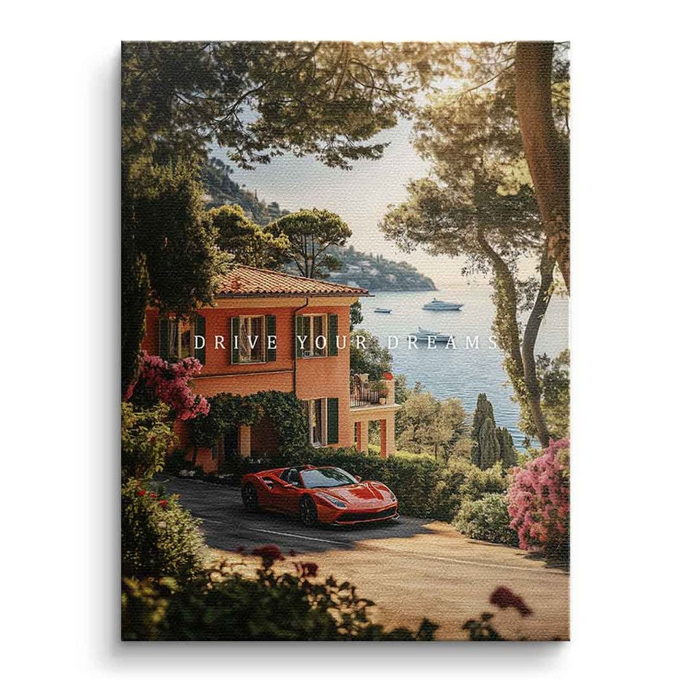 DOTCOMCANVAS® Leinwandbild Drive Your Dreams, Leinwandbild Drive Your Dreams Motivation Erfolg Wandbild Kunstdruck