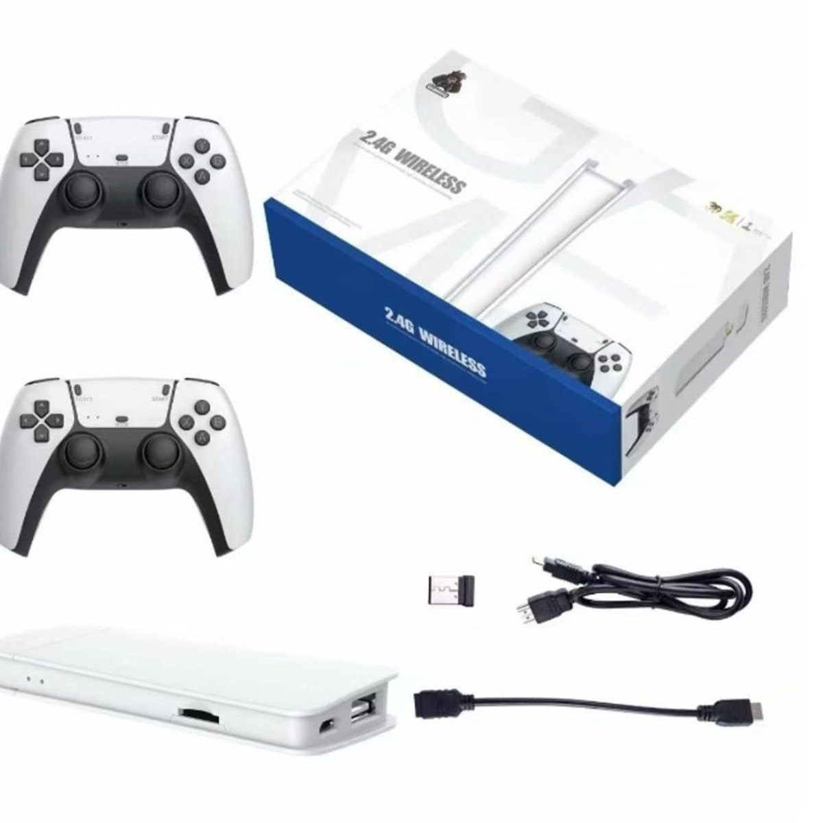 Wisam Ecobox Spielkonsole Retro + 2 Controller weiß 64 GB