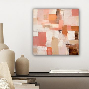 OneMillionCanvasses® Leinwandbild Kunst - Rosa - Abstrakt, (1 St), Leinwand Bilder für Wohnzimmer Schlafzimmer, 20x20 cm