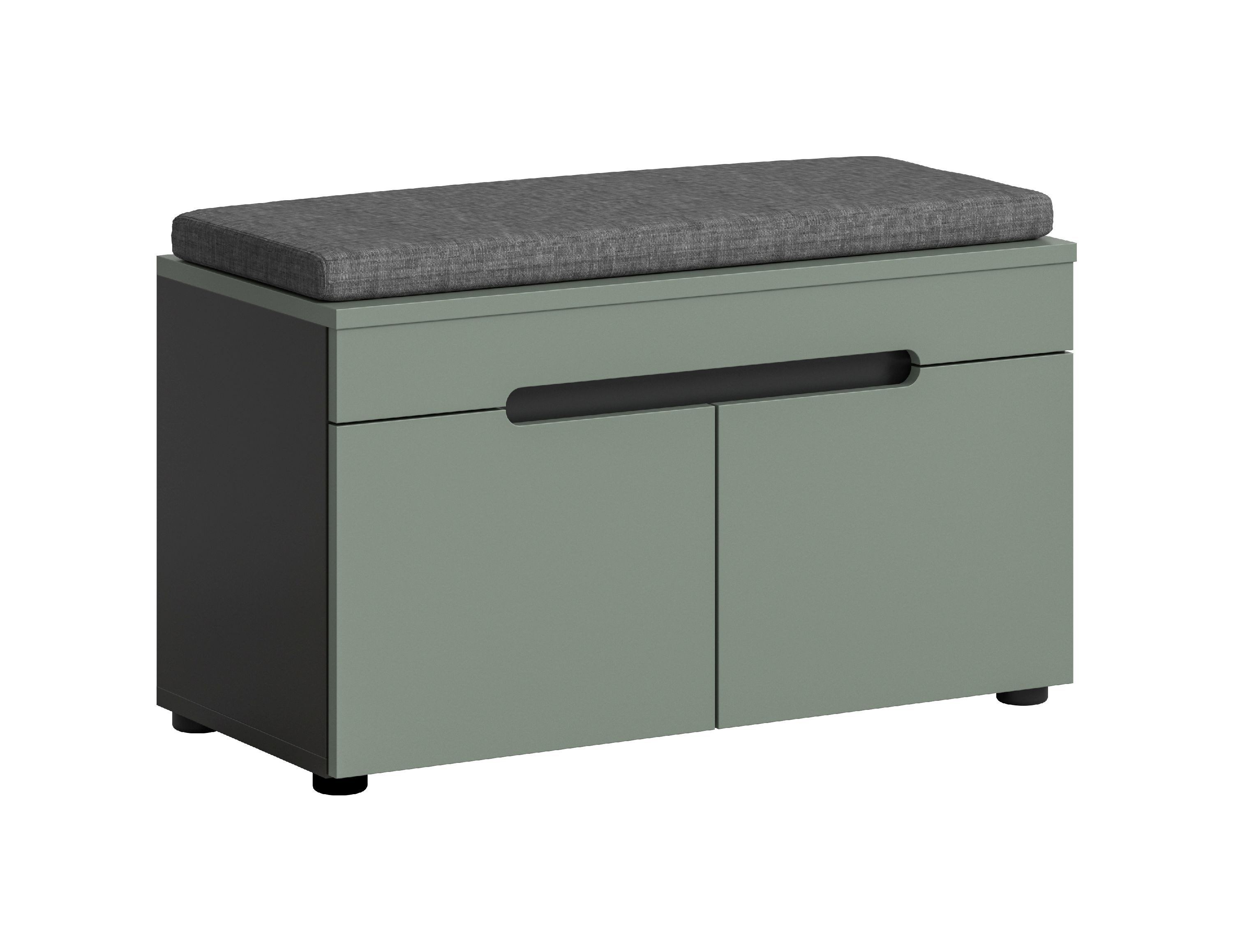 xonox.home Sitzbank, Smoke Green Melamin beschichtet modern 80x45x37 cm