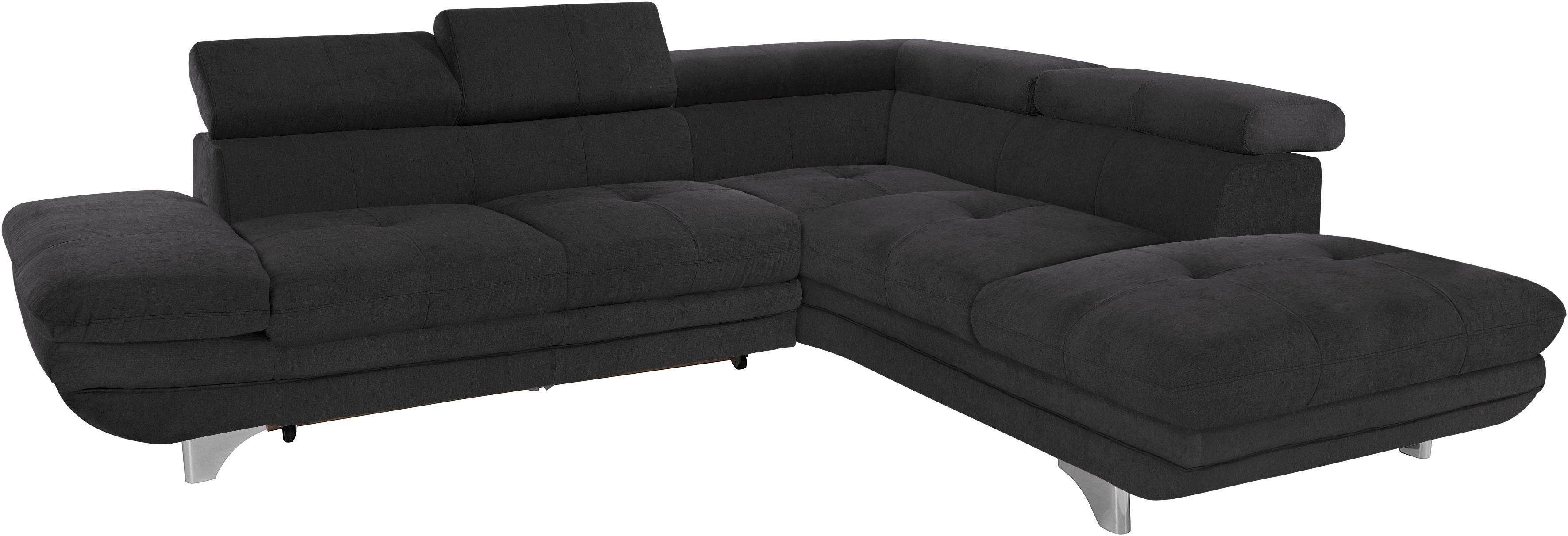 COTTA Ecksofa Enterprise L-Form, mit Arm- & Kopfteilverstellung, wahlweise mit Bettfunktion