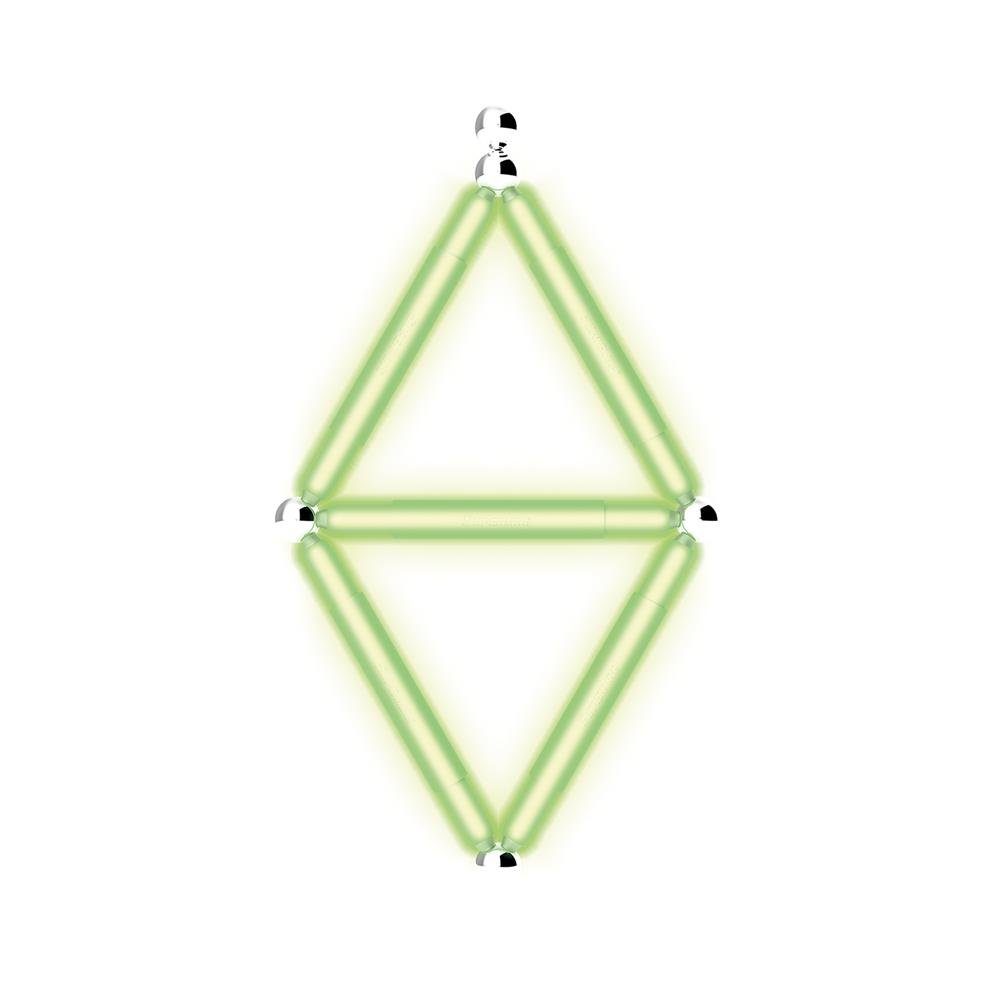 Happy People 60761 Supermag Glowstix Magnetspielbausteine, 10 Teile Magnetisches Konstruktionsspielzeug Magnetspiel