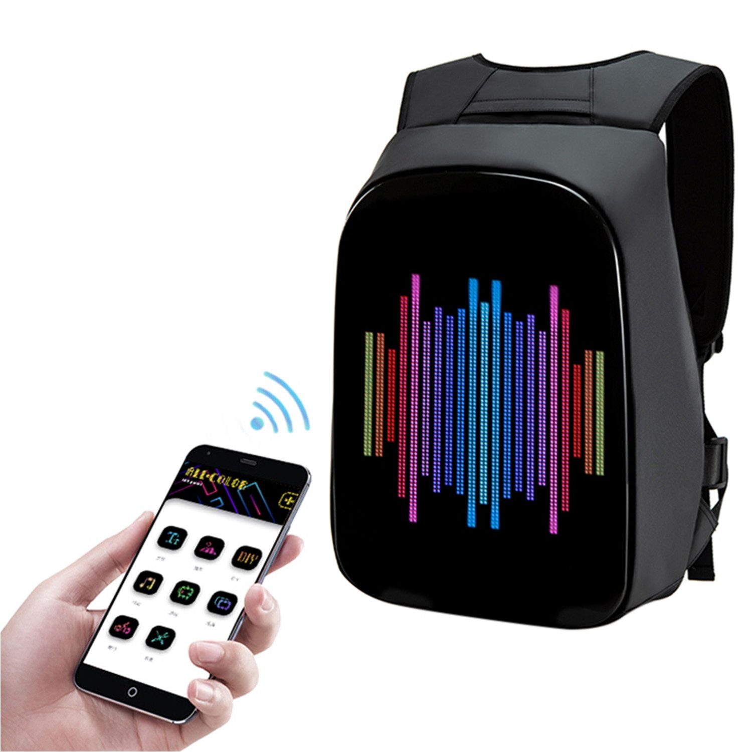 Freizeitrucksack LED Laptoprucksack Gaming Rucksack DIY Programmierrucksack