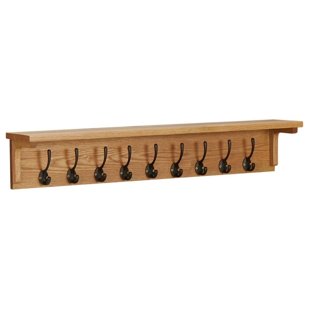 furnicato Garderobenständer Wandgarderobe 90x16x16 cm Massivholz Eiche