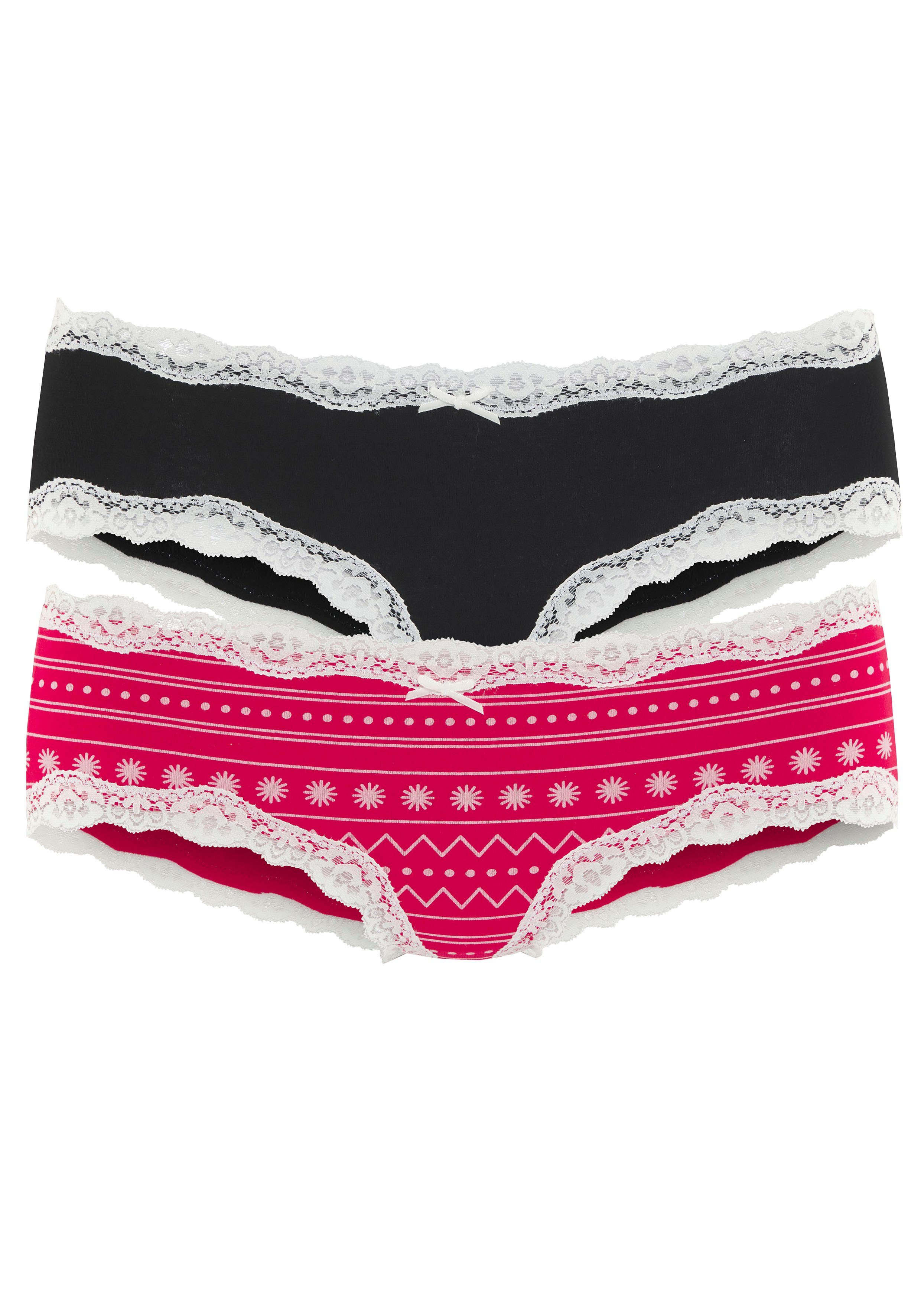 LASCANA Hipster (Packung, 2-St) mit floraler Spitze