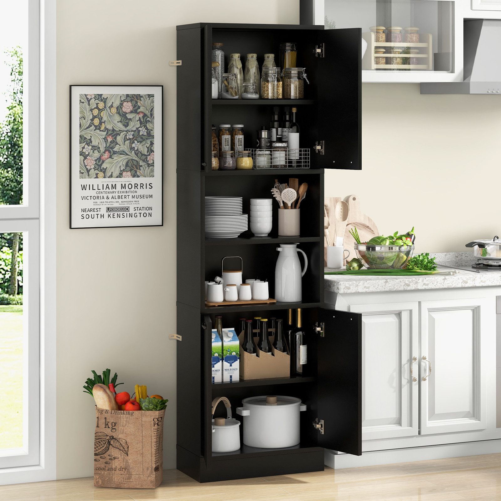 COSTWAY Küchenbuffet Küchenschrank Vorratsschrank 190cm günstig online kaufen