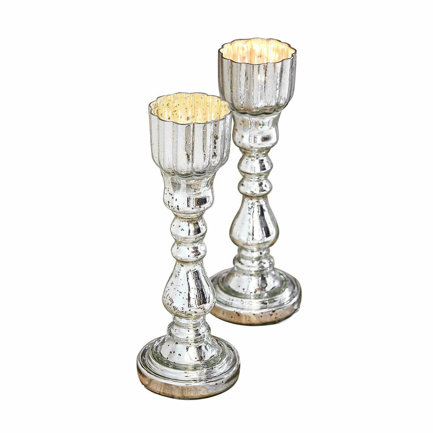 Kerzenständer Kerzenständer 2er Set Velanor antiksilber