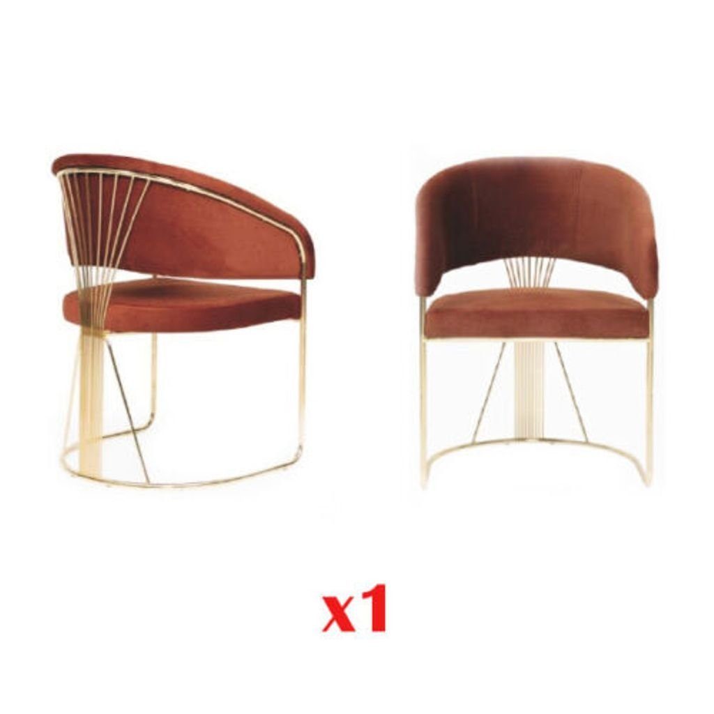 Stuhl Loungesessel, Stühle 1x Stuhl Esszimmer JVmoebel Polster Lederstuhl Edelstahl Design