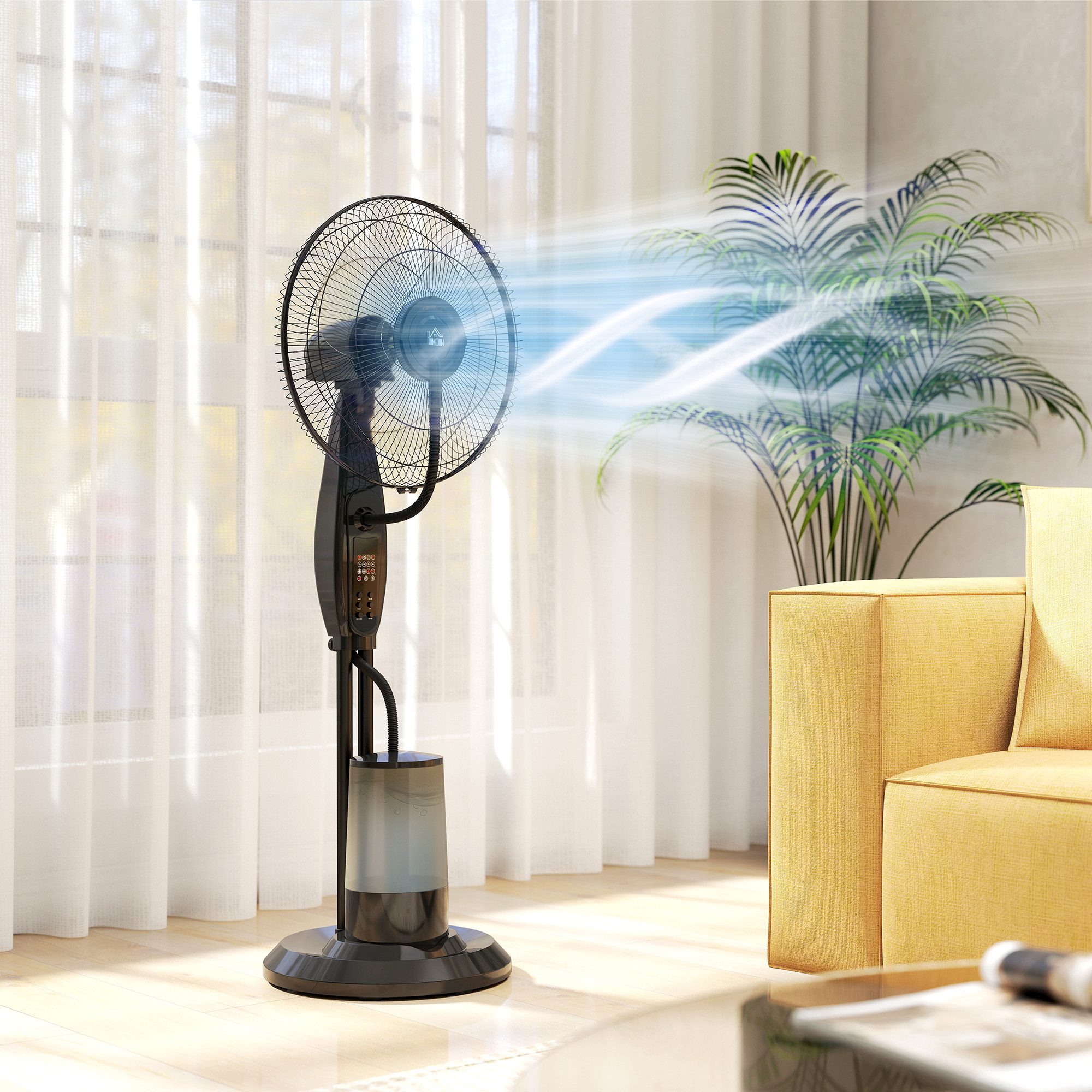 HOMCOM Standventilator Sprühnebelventilator mit Wassernebelspray, 70°-Oszil günstig online kaufen