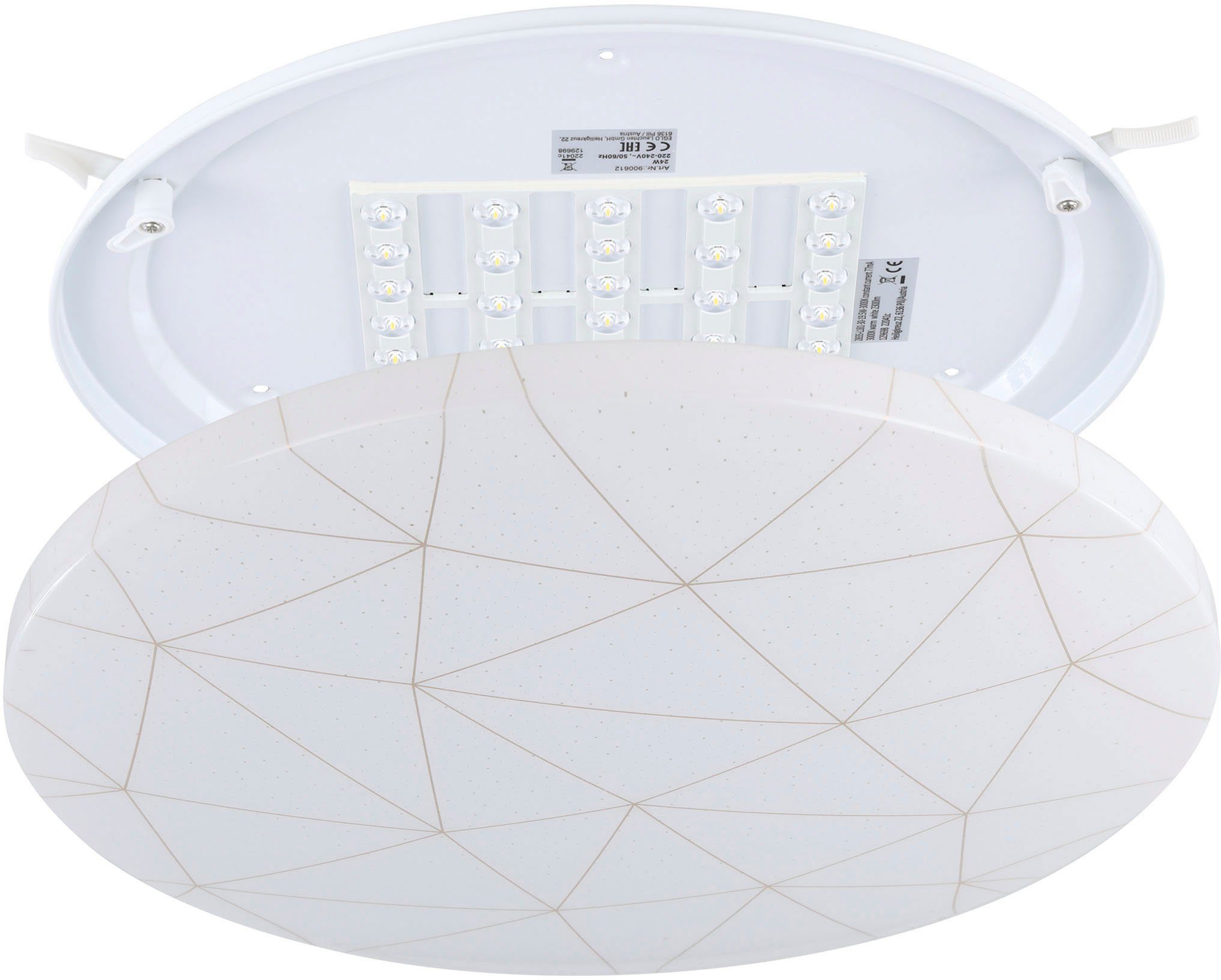 Lampe RENDE, EGLO Deckenleuchte cm integriert, Ø fest 38 Deckenbeleuchtung, Decke, Warmweiß, Flurlampe, LED Deckenlampe,