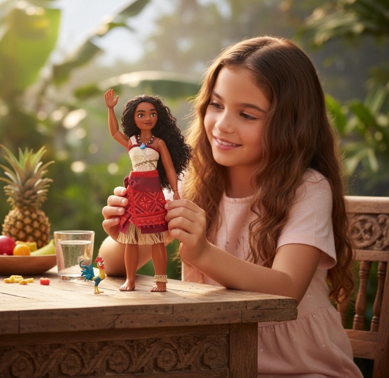 Disney Anziehpuppe Singende Vaiana Puppe Interaktiv mit Hei Hei Figur Disneyland Paris (2-tlg)