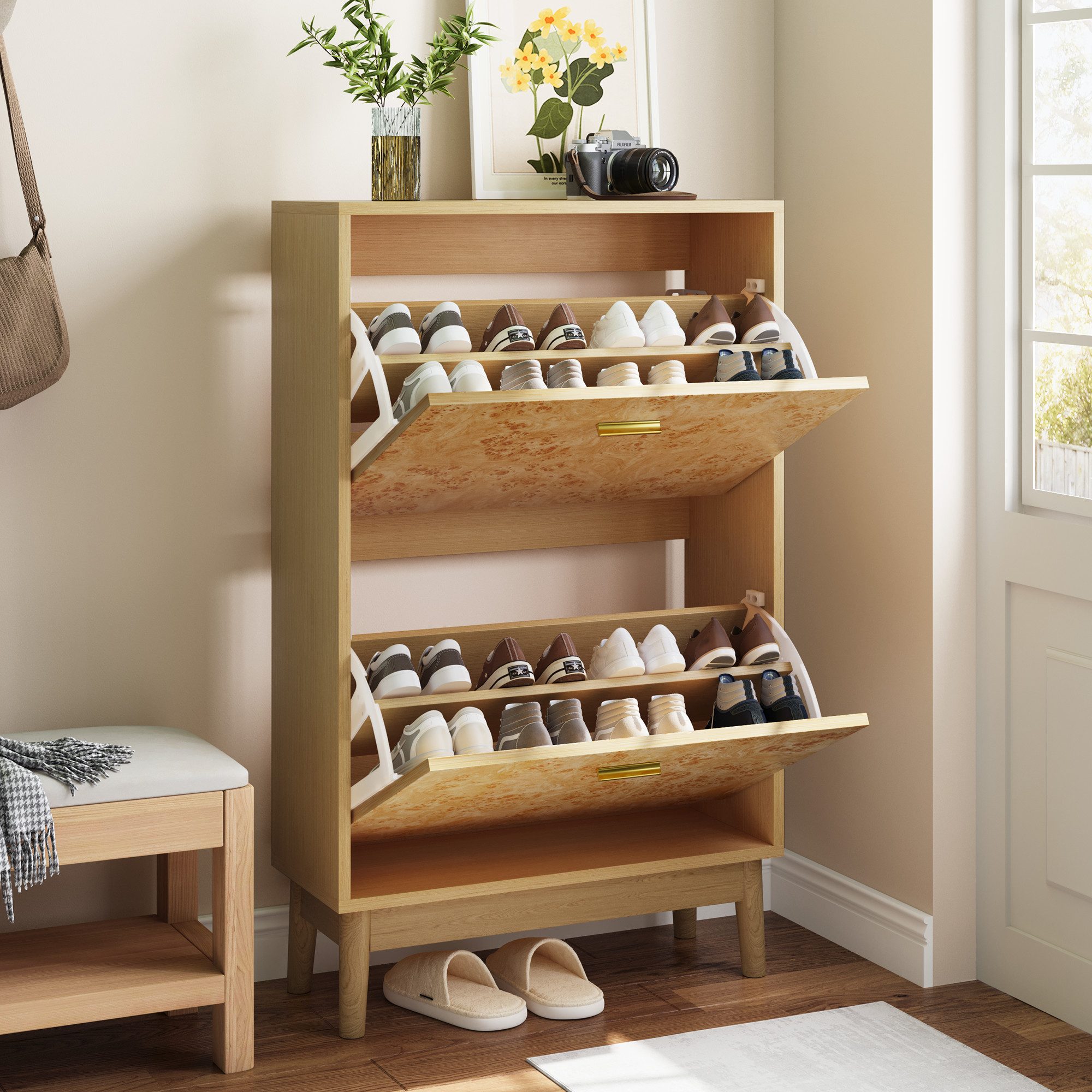Gotagee Schuhregal Schuhregal Wohnzimmerschrank Flurschrank Lagerregal günstig online kaufen