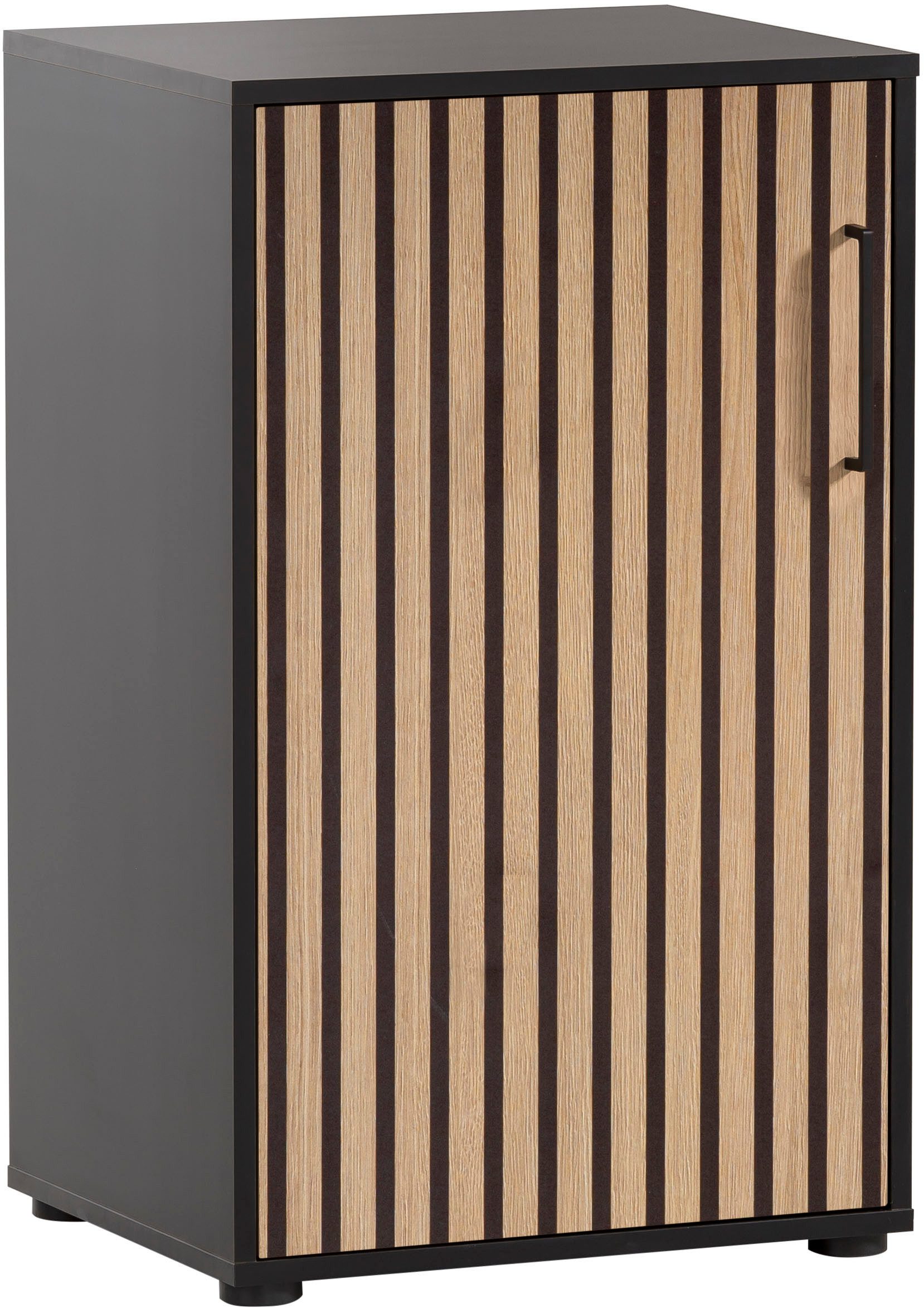 welltime Aktenschrank Hank, MADE IN GERMANY, Breite 50 cm Tür mit Akustikprint, Metallbeschläge, Softclose-Funktion