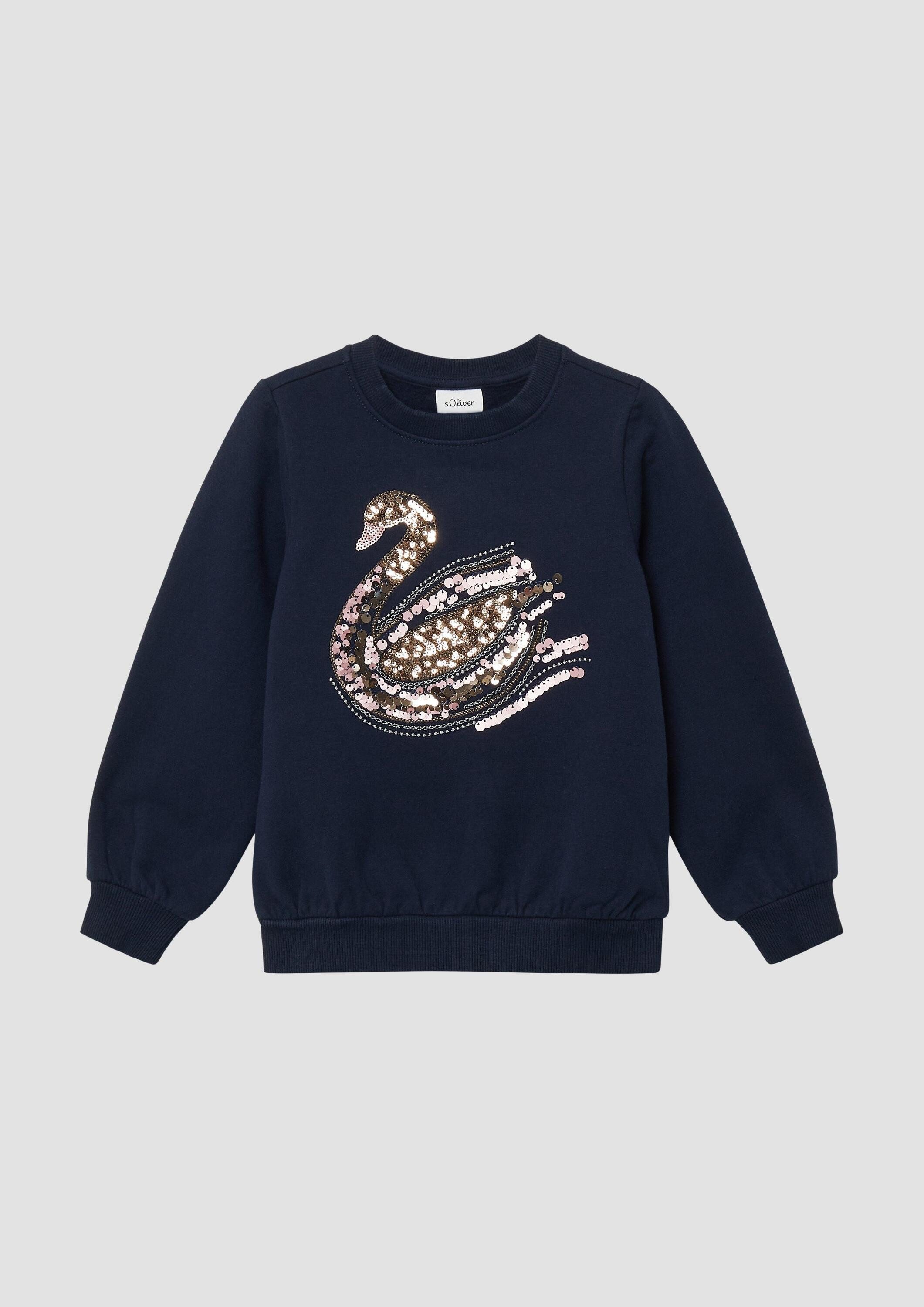 s.Oliver Sweatshirt Sweatshirt Kuscheliges Sweatshirt mit Pailletten-Artwork