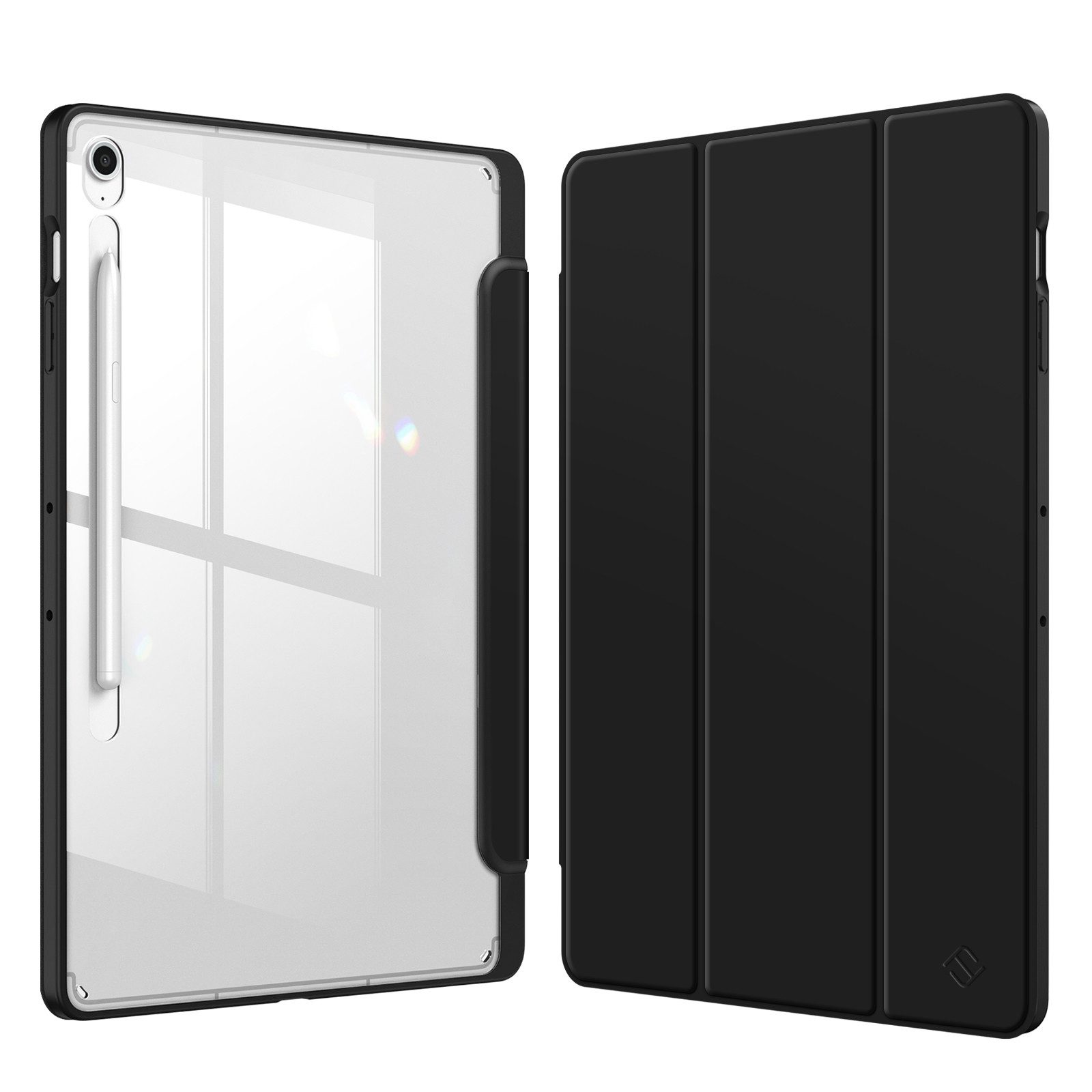 Fintie Tablet-Hülle für Samsung Galaxy Tab S10 FE+ Plus 13.1 Zoll Tablet mit Stifthalter, Stoßfeste Schutzhülle mit Transparenter Hartschale auf der Rückseite