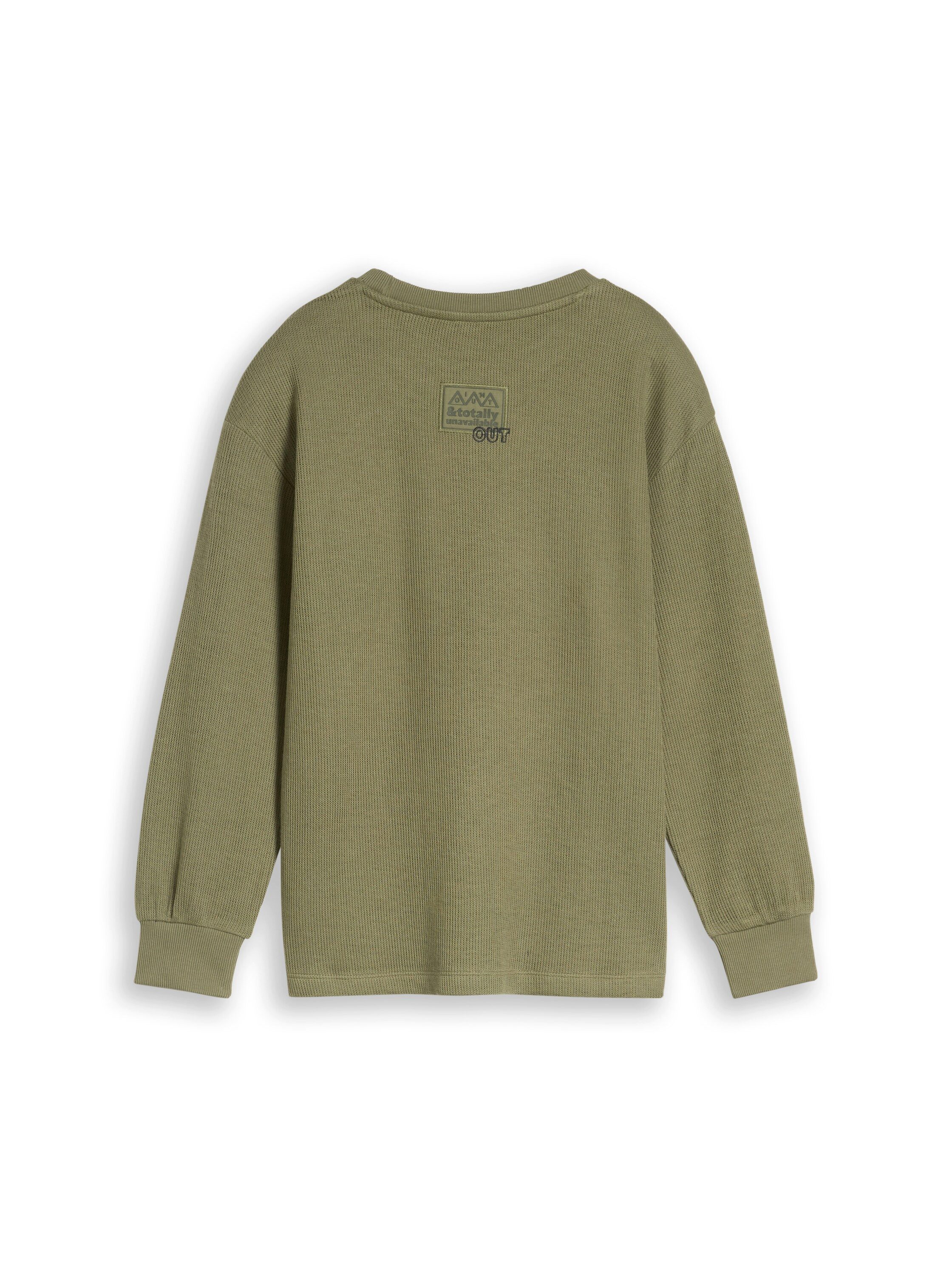 TOM TAILOR Langarmshirt mir Rundhals / Reine Baumwolle