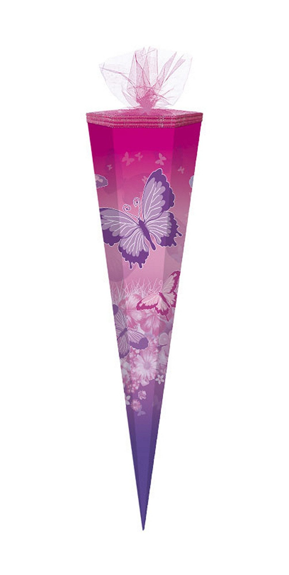 Schultüte Schultüte / Zuckertüte / 85cm / eckig / "Schmetterling"