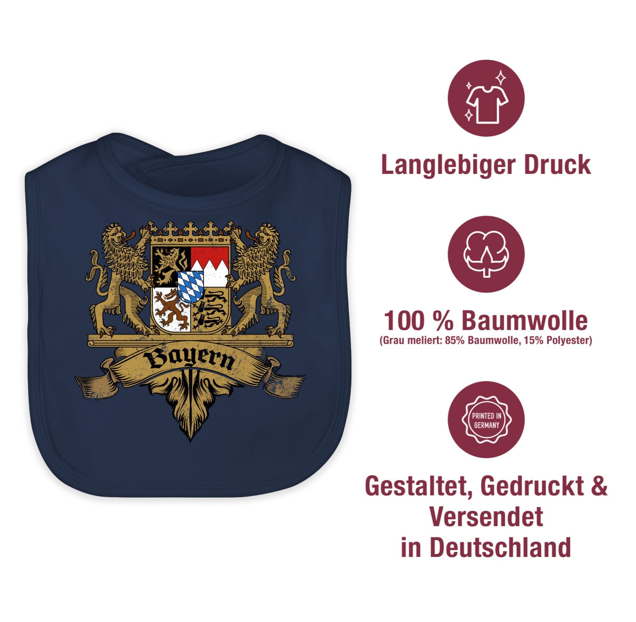Wappen Mode Shirtracer Bayern 1 Baby Blau Oktoberfest Bayernland Navy für Freistaat Outfit Bayern, Lätzchen
