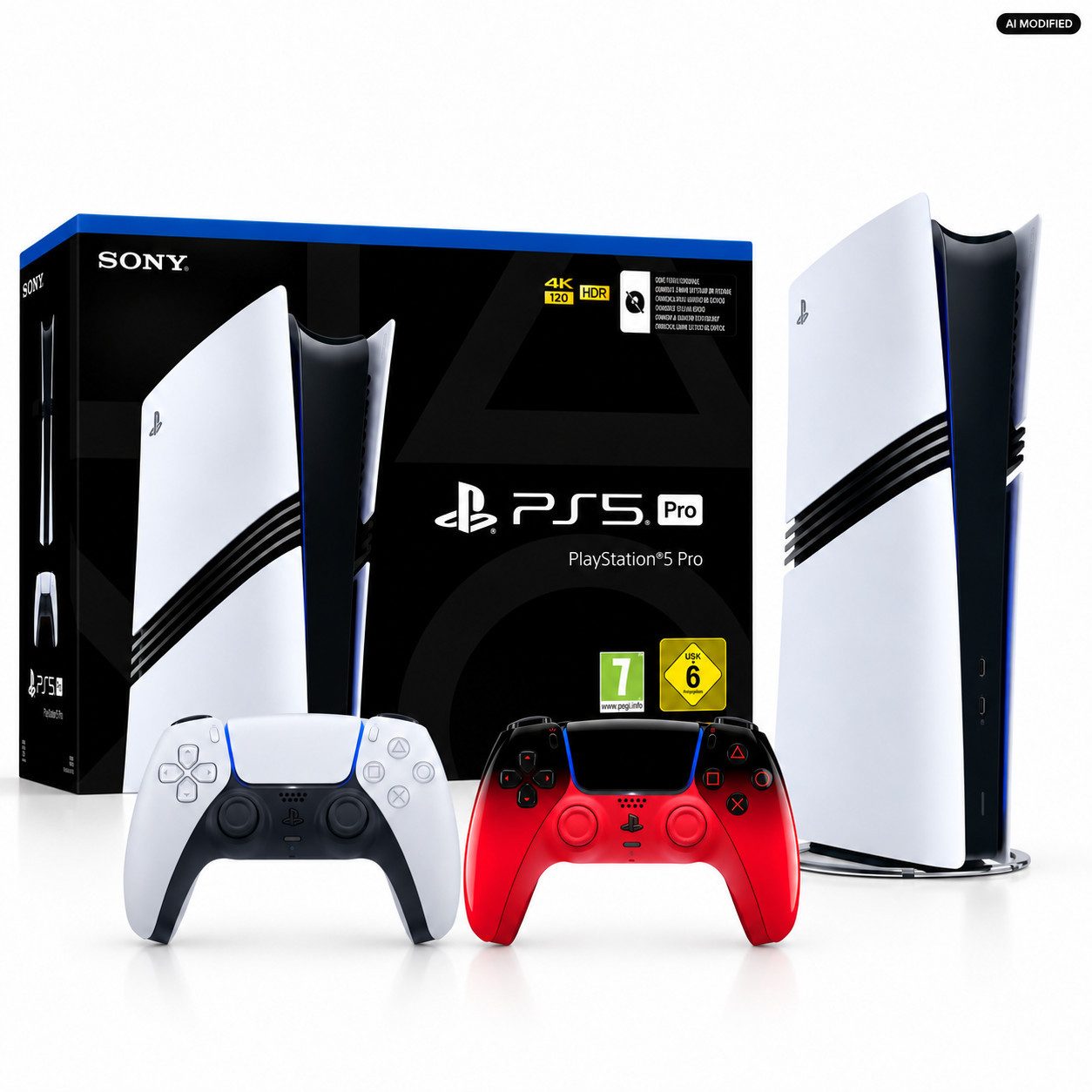 Playstation Sony PlayStation 5 Pro 2 TB mit DualSense Techno Red Controller Bundle 2TB (Duo Bundle, PS5 Pro 2 TB mit 2 DualSense Wireless-Controllern), PS5 Pro 2 TB mit zwei DualSense Controllern inklusive Techno Red