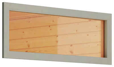 Karibu Saunafenster, 38/40 mm, BxH: 42x122 cm, Klarglas, elfenbeinweiß