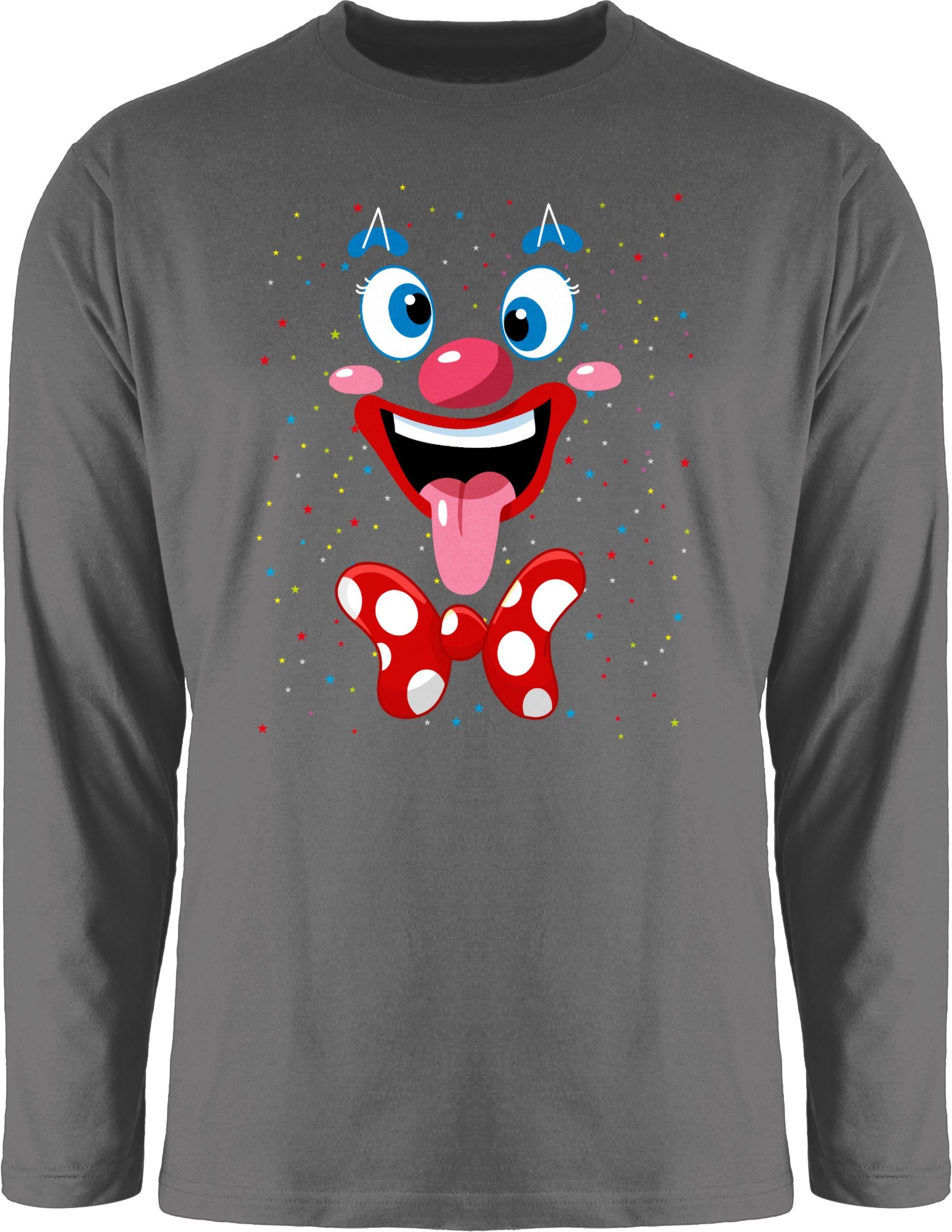 Rundhalsshirt Clown Gesicht Kostüm Karneval Clownkostüm Lustig Fasching I Fastnacht