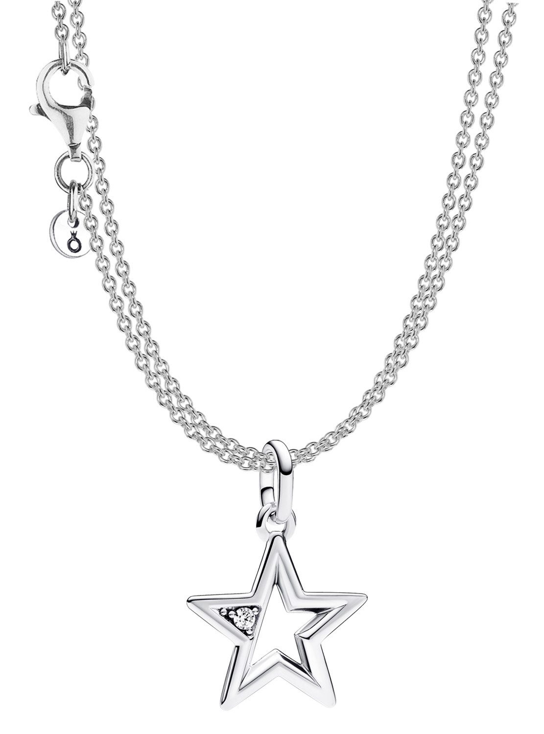 Pandora Kette mit Anhänger Geschenkset mit 2-reihiger Funkelnder Stern Silb günstig online kaufen
