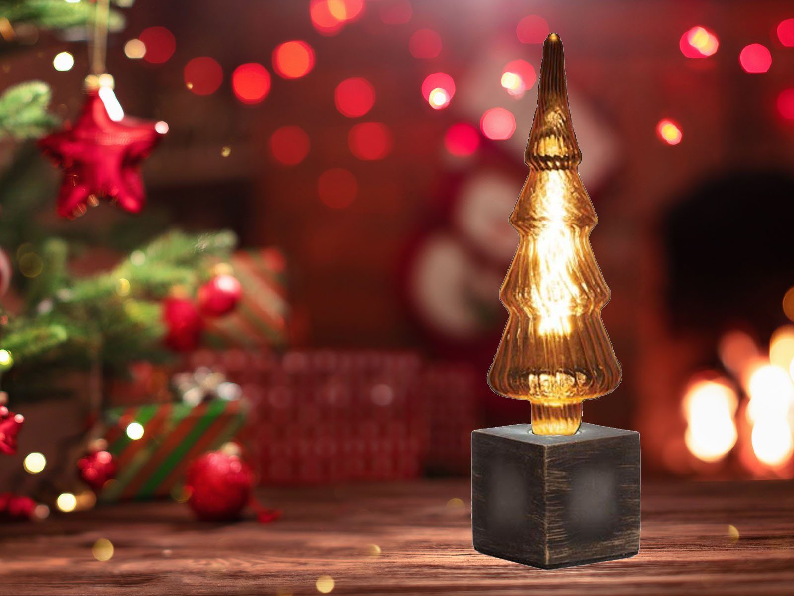 ausgefallene Weihnachtsbeleuchtung, wechselbar, meineWunschleuchte Dekolicht, Dekoleuchte LED 9x9cm LED Tischlampe Grau