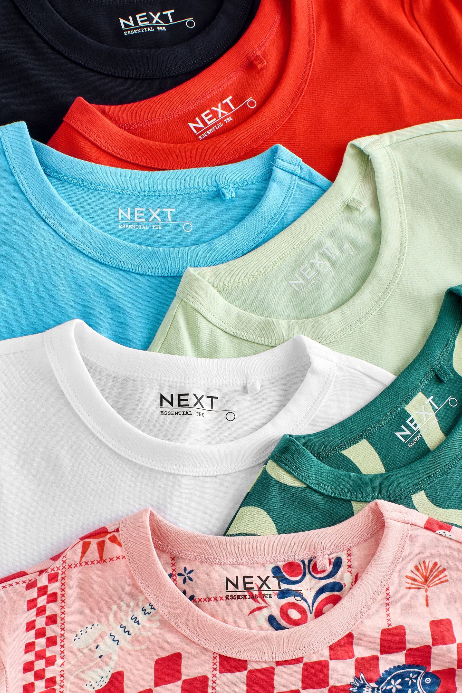 Next T-Shirt Basic T-Shirts aus 100 % Baumwolle, 7er-Pack (7-tlg) günstig online kaufen