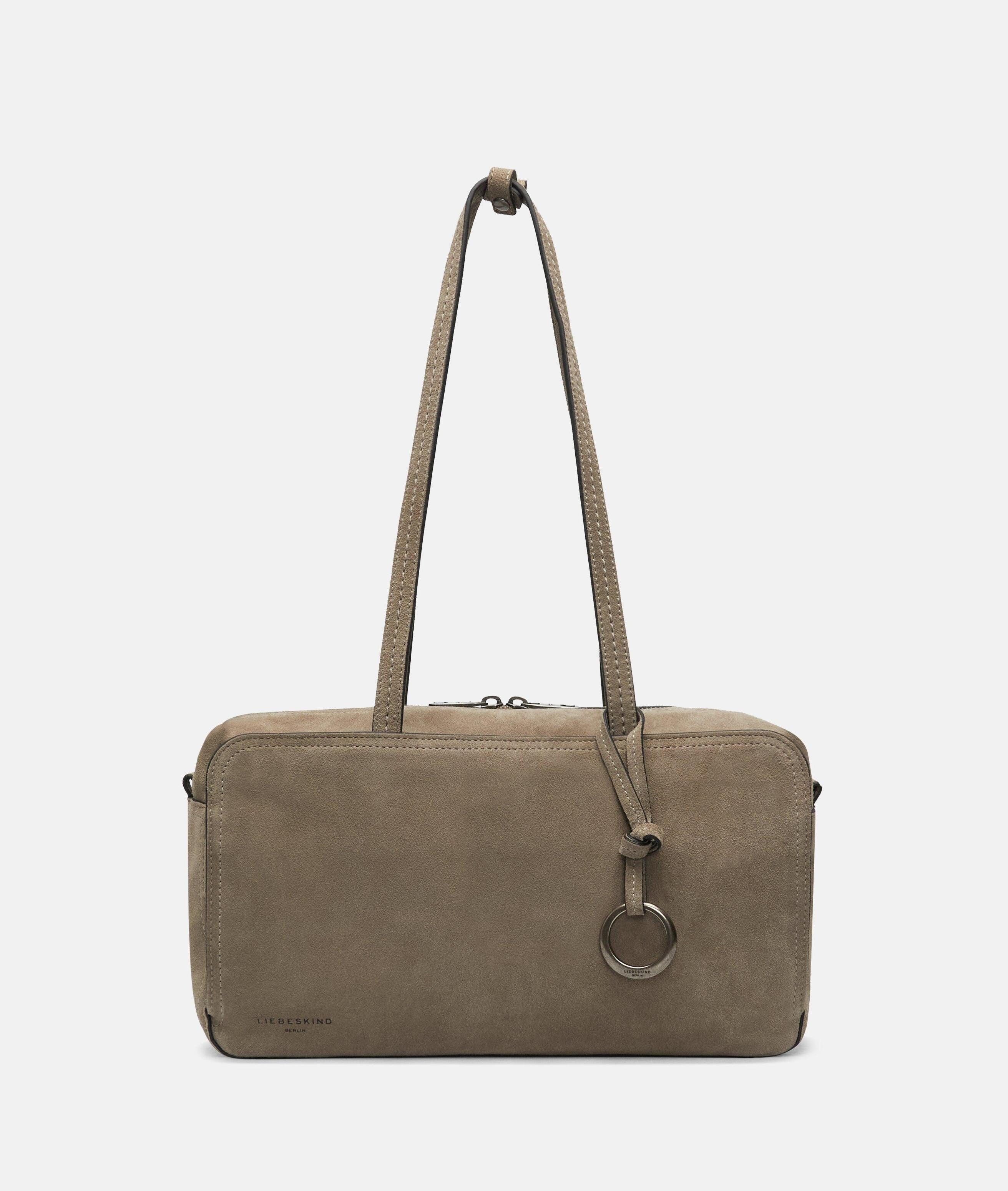 Liebeskind Berlin Schultertasche Clarice II Satchel M, Geräumige Tasche aus weichem Veloursleder