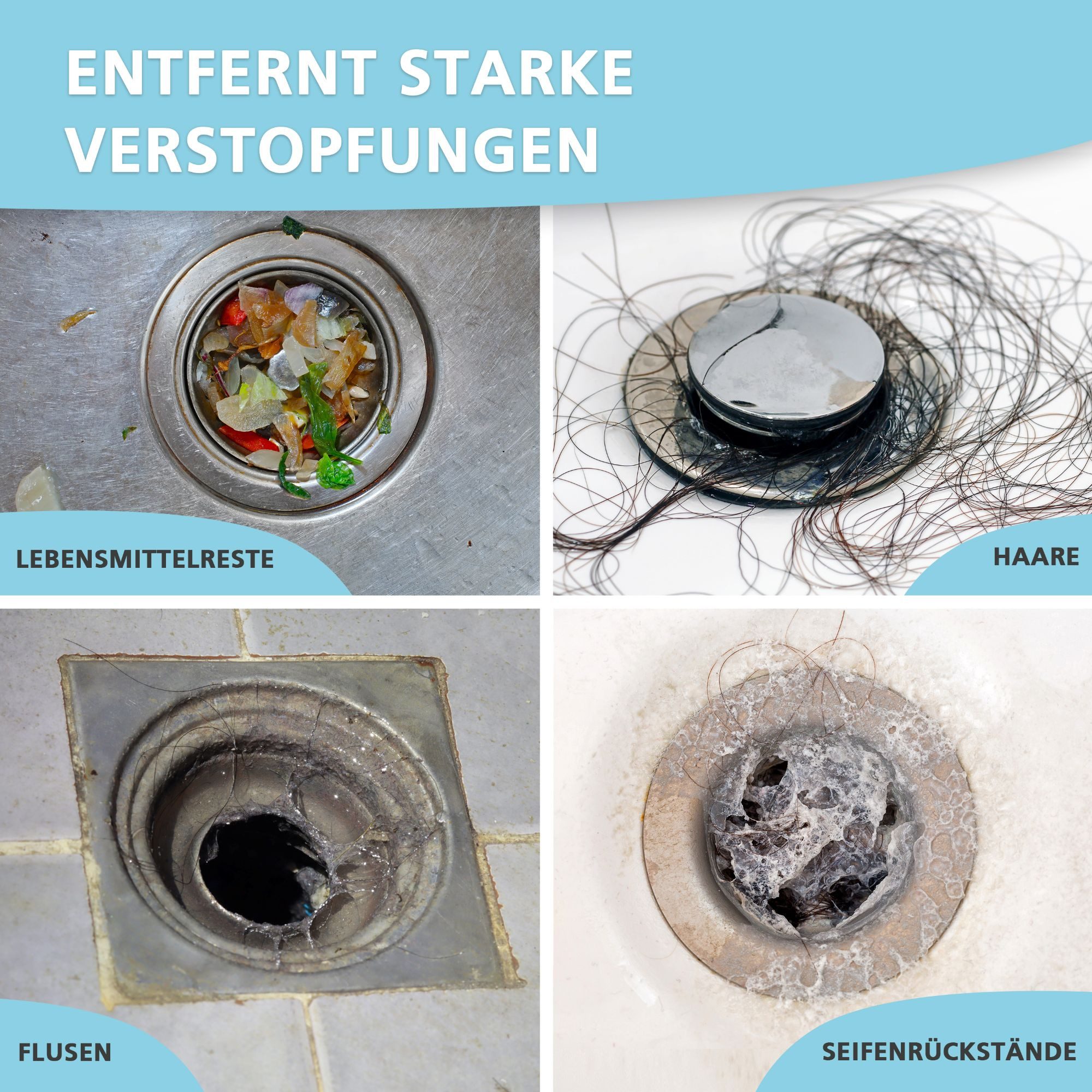 viopura Abflussreiniger 1 Liter EXTRA STARK Haarfrei Rohrreiniger (Flasche, [- 1x 1000 ml Flasche, bis zu 20 Reinigungsvorgänge 1000 ml, Rohrreiniger, Abflussreiniger)