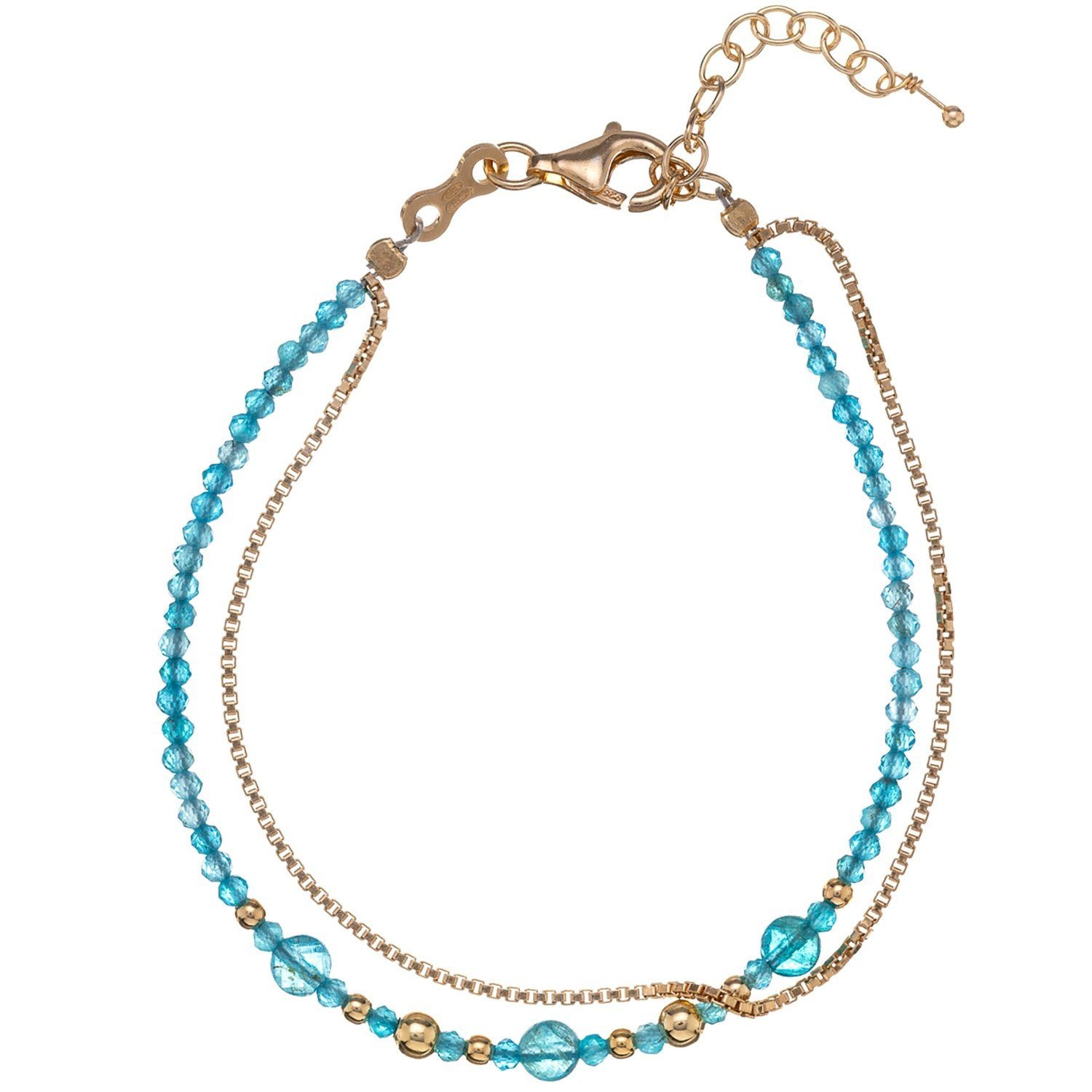 Alisia Silberarmband Damen-Pietra Silber Vergoldet mit Apatit