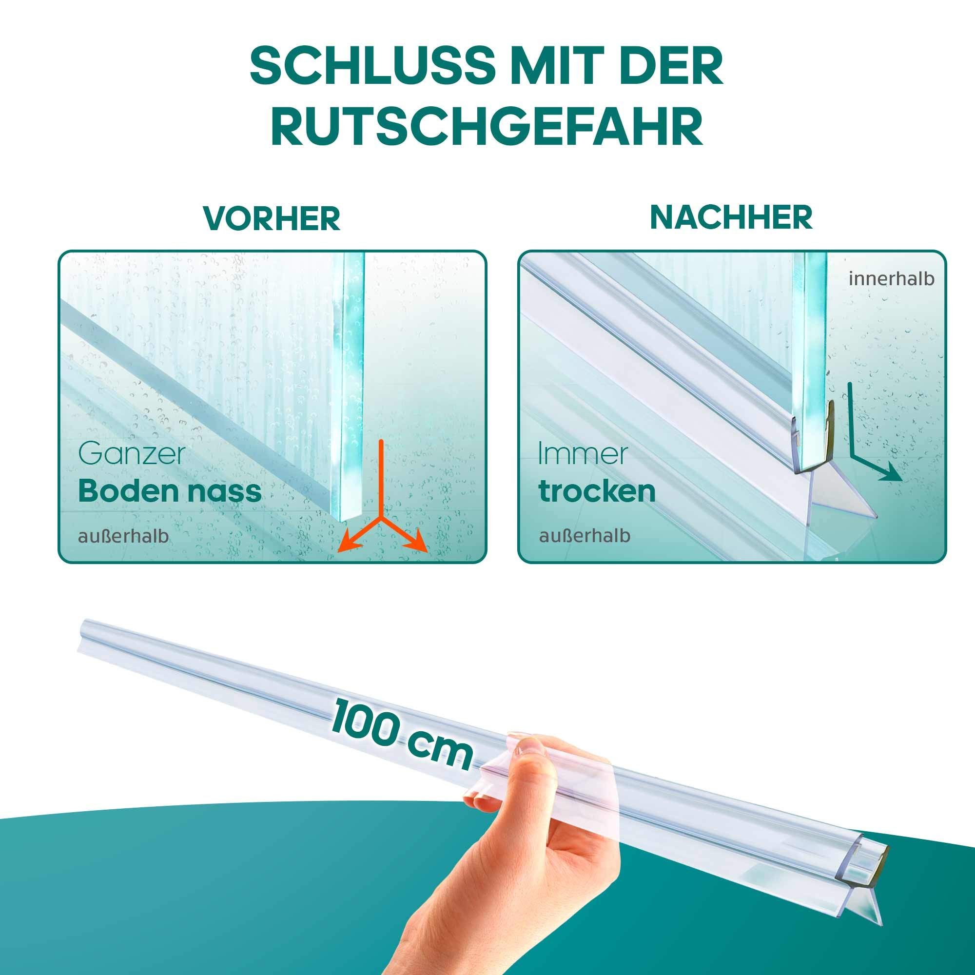 Meisterfaktur Duschdichtung 2x - Verlängerter Wasserabweiser - Ideale Dicht günstig online kaufen