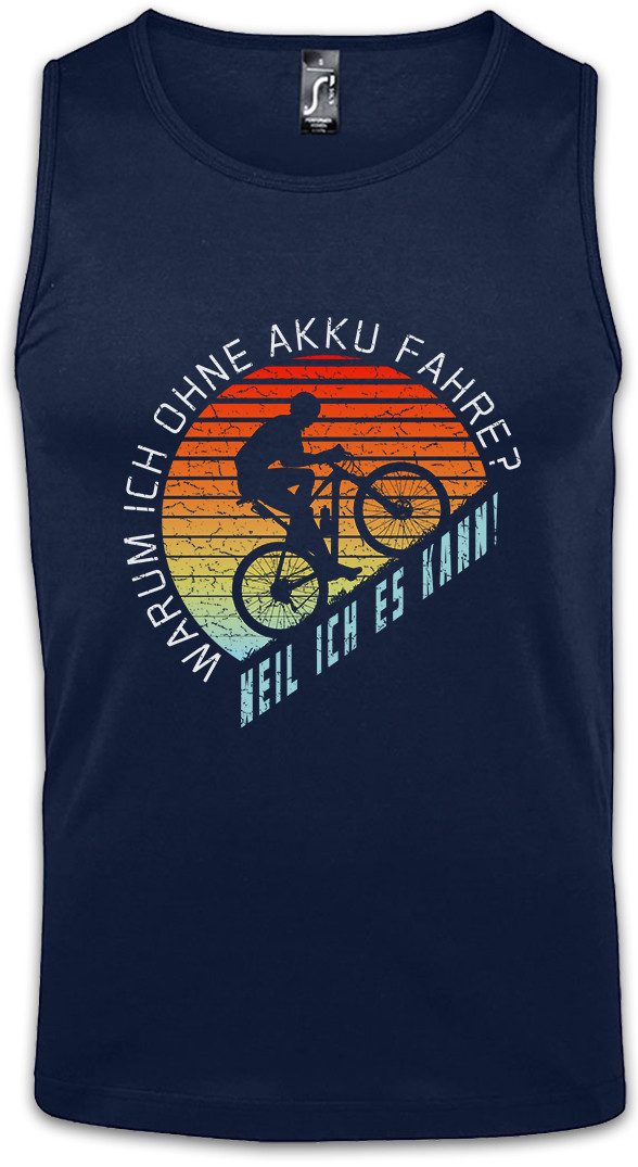 Urban Backwoods Tanktop Ohne Akku Ärmelloses T-Shirt Anti E-Bike Mountainbike Fun Fahrrad Sport MTB Downhill Fun
