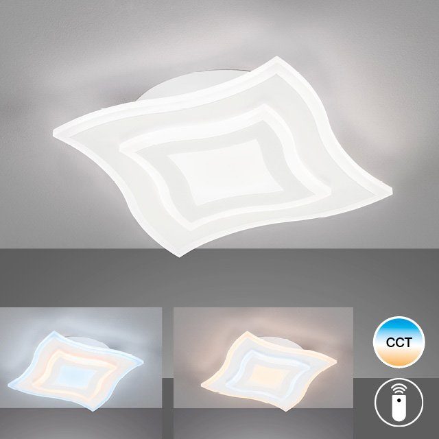 FISCHER & HONSEL LED Deckenleuchte Gorden, CCT - über Fernbedienung, LED fest integriert, warmweiß - kaltweiß | Deckenlampen