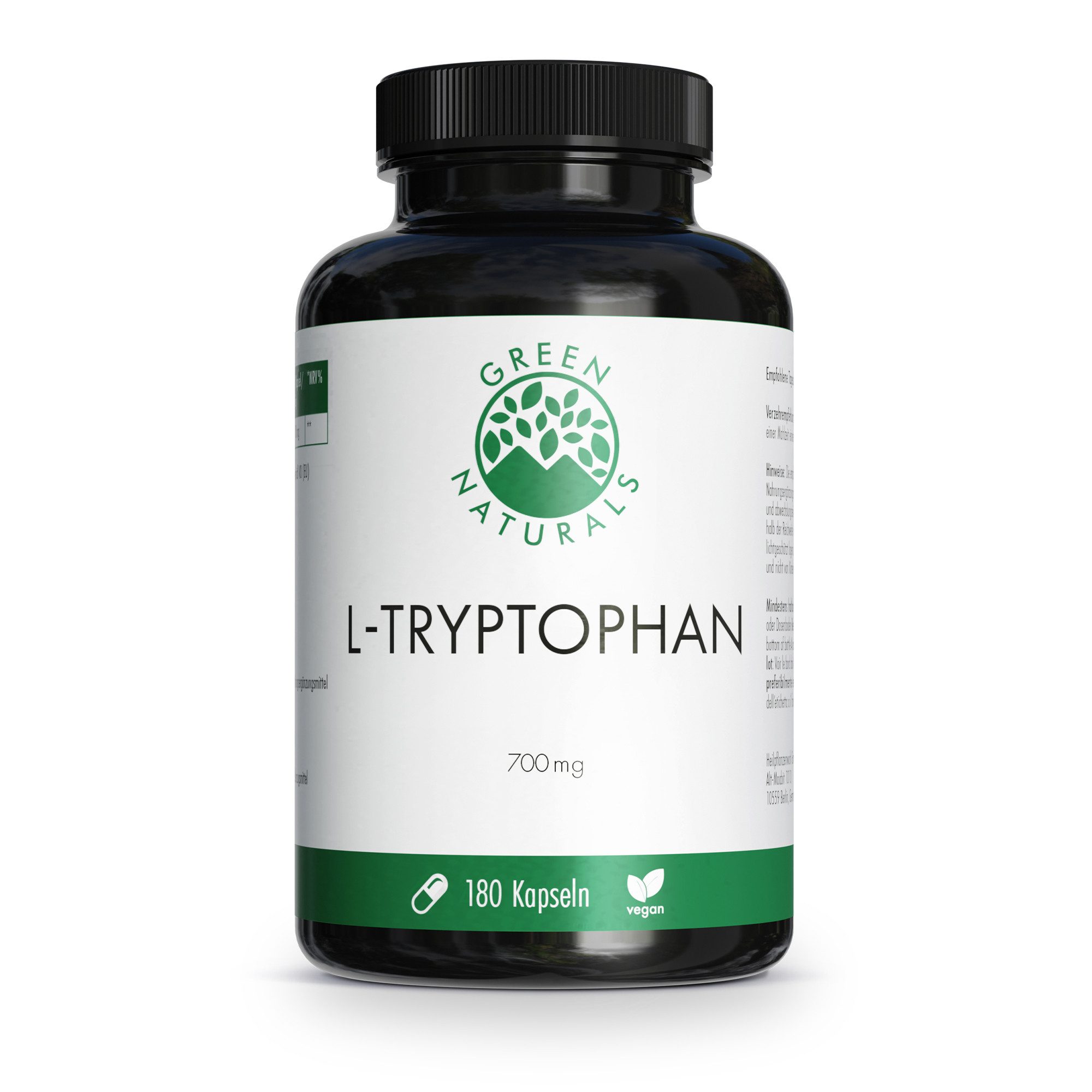 Green Naturals L-Tryptophan 700mg Hochdosis vegan KAP, 148.0 g