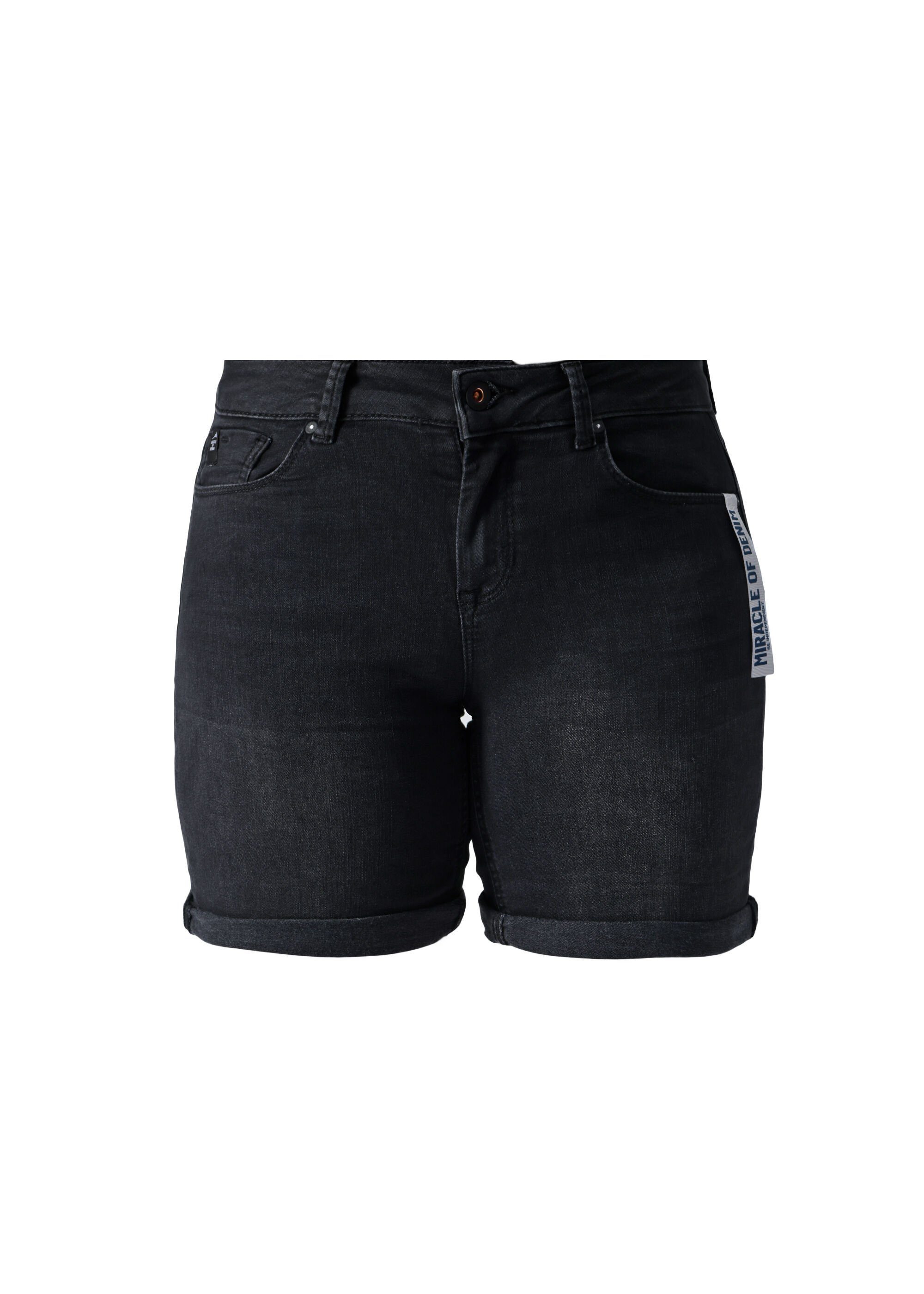 Shorts 5-Pocket-Design Rower of Miracle Denim Black im Lucky