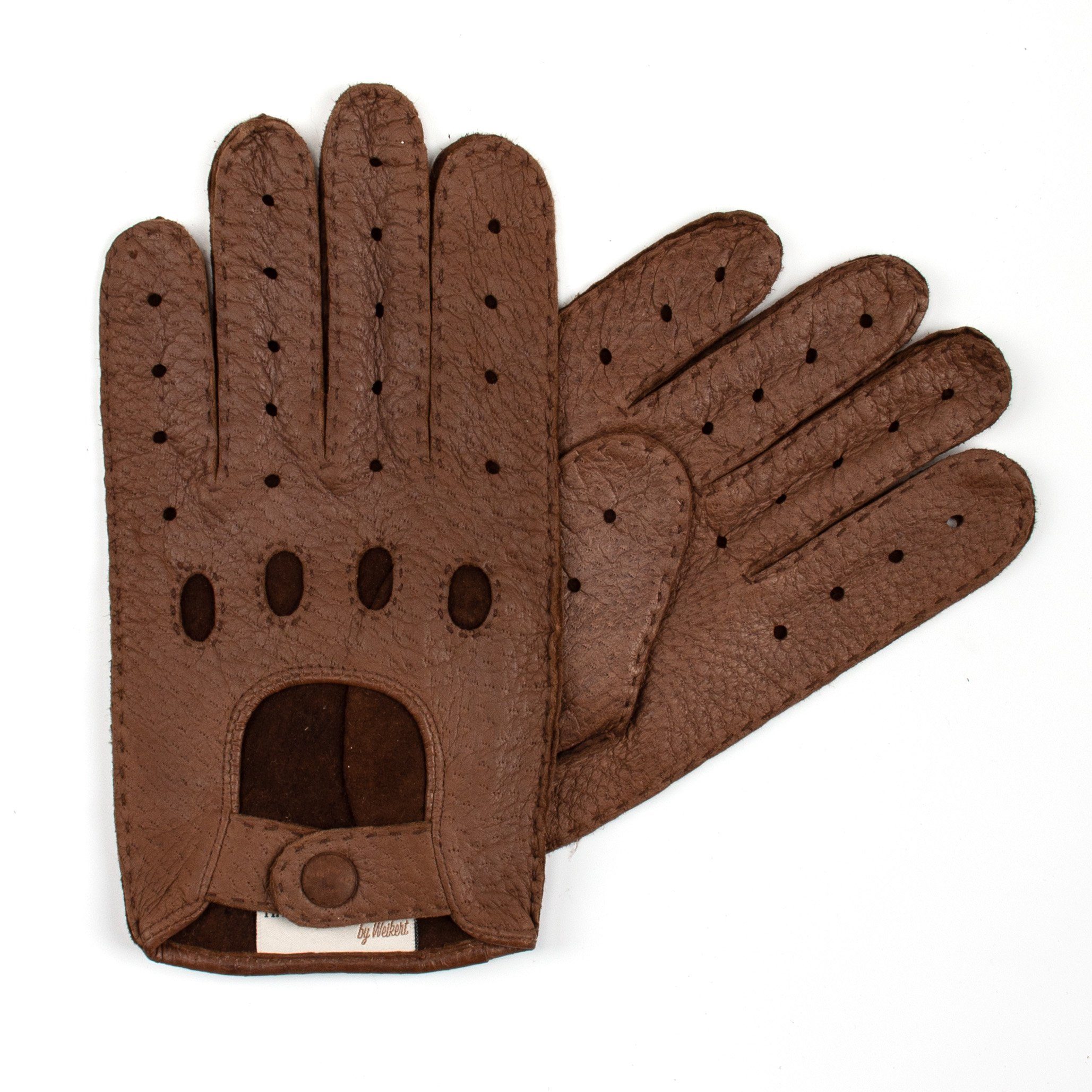 Hand Gewand by Weikert Lederhandschuhe ELEGANTE- Autofahrer Handschuhe aus Peccaryleder - ungefüttert - Perfekt für Auto / Motorrad und Vespa Fasan