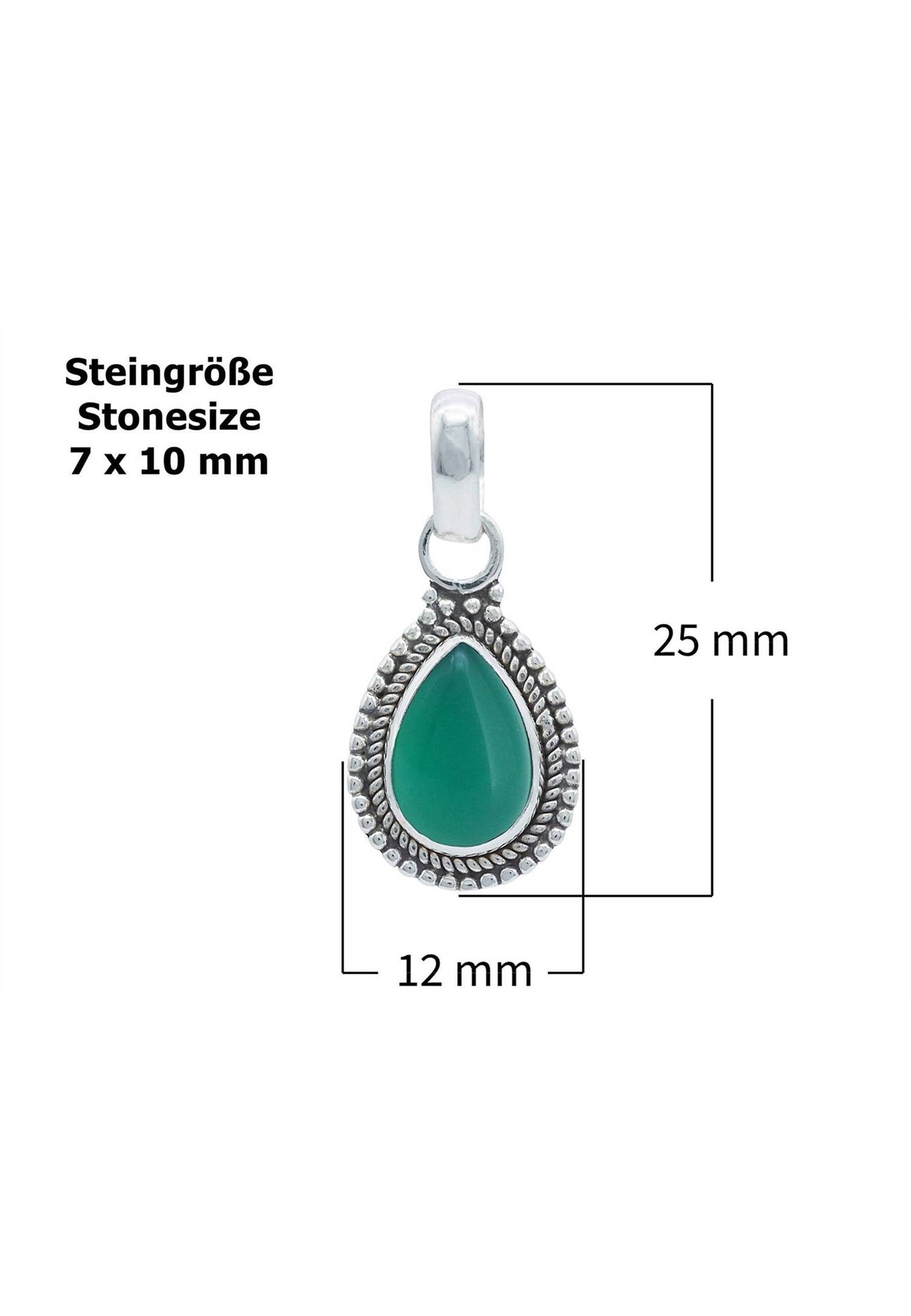 Kette Silbermitgrüner 925er mantraroma Anhänger Onyx mit