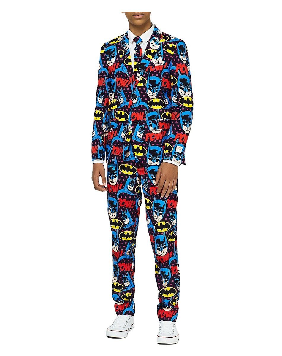 Opposuits Partyanzug Teen Dark Knight - Kostüm Anzug Karneval Halloween, Mit diesem Anzug für Jugendliche wird auch dem Dark Knight nichts zu