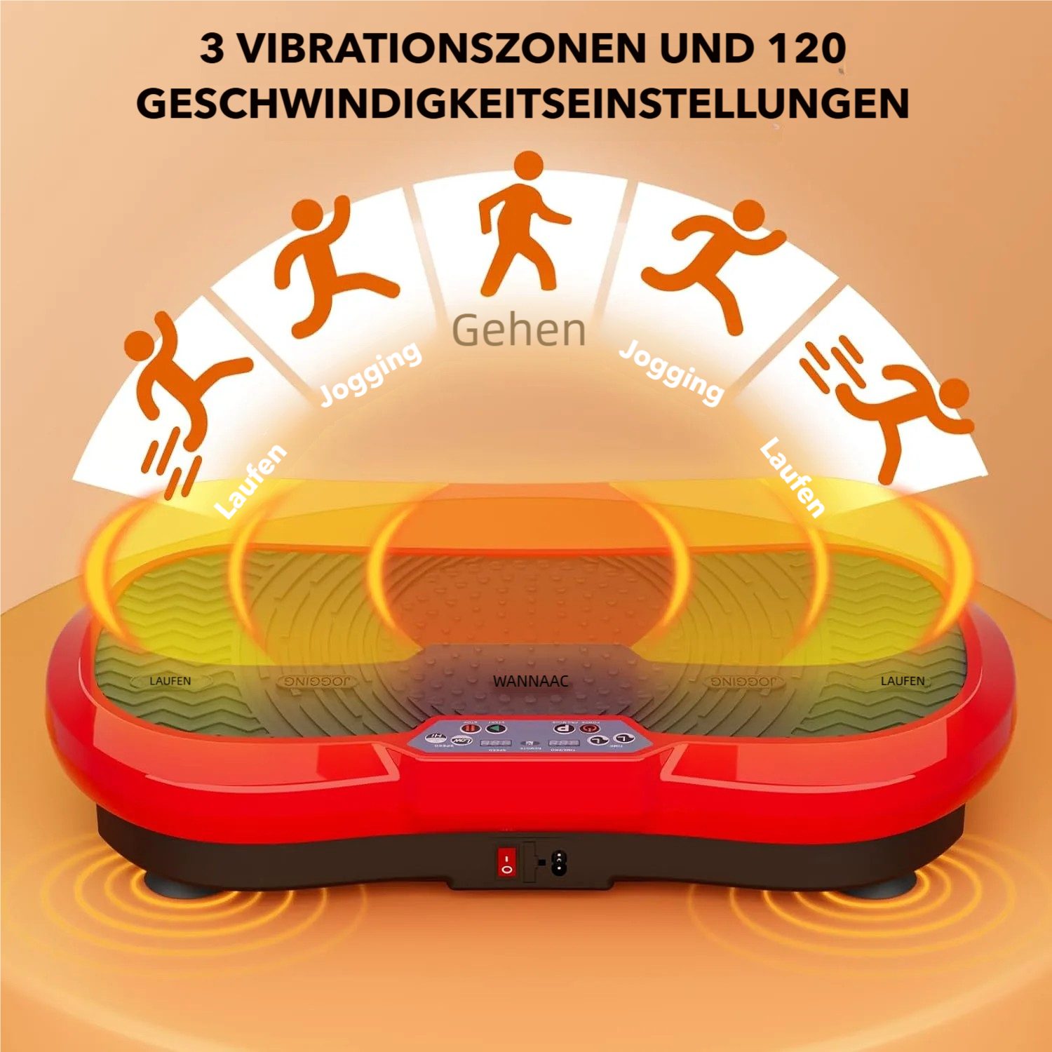 TLGREEN Vibrationsplatte Größe 68x38x14/59x34x13cm,Bis 120KG, 200,00 W, 120 Intensitätsstufen, (mit Trainingsbandern, Ganzkörpertraining zu Hause), Ultra leisem Motor, Fernbedienung, Seitliche Transporträder
