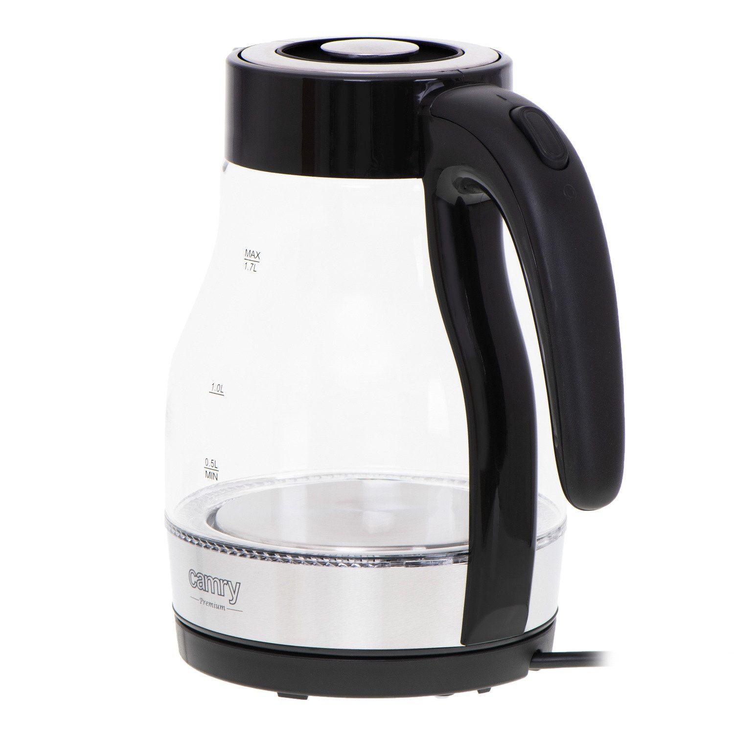 Camry Wasserkocher CR 1300 Wasserkocher - 1,7 L, Edelstahl-Heizelement, LED-Anzeige, 1,7 l, 2200 W, Familiengröße für bis zu 6–7 Tassen – Bild 3 von 5