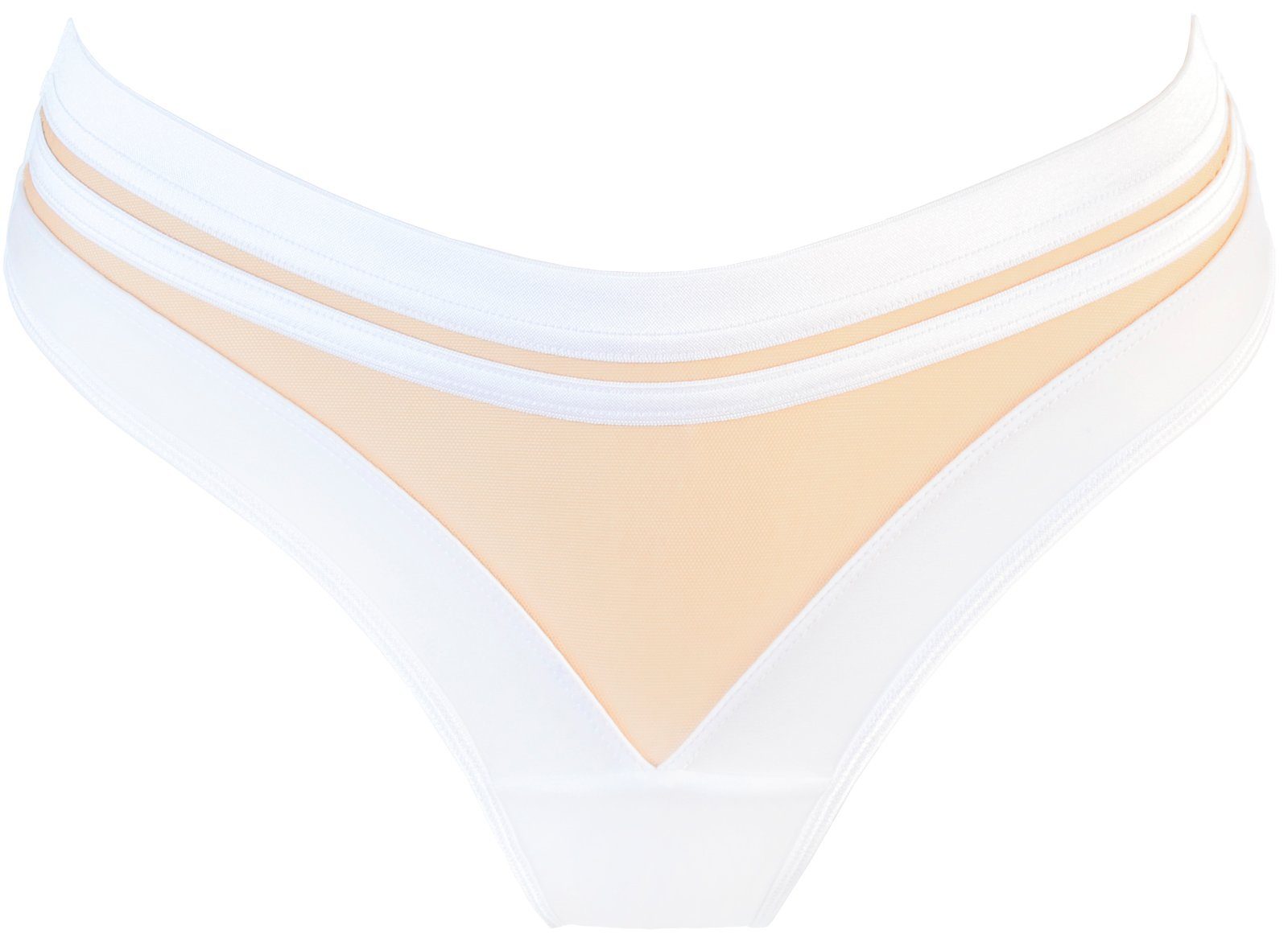 String String in weiß-beige hoch geschnitten elastisch