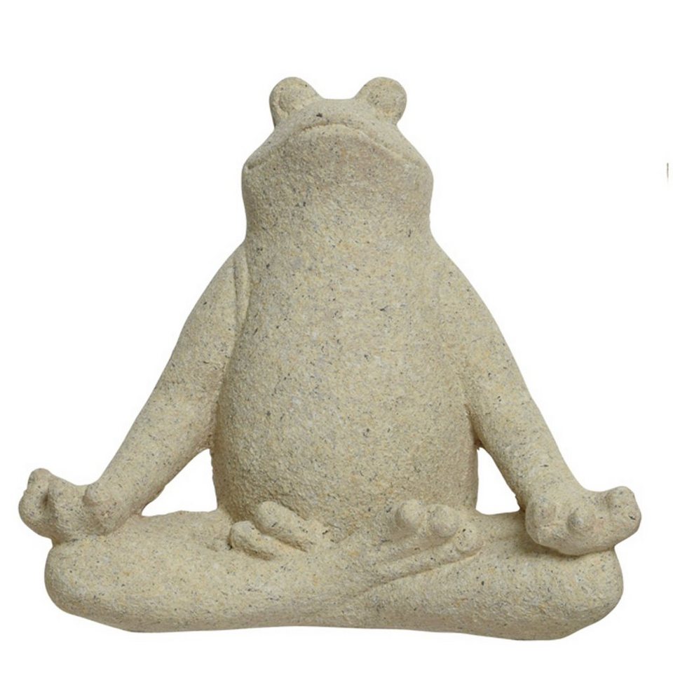 MARELIDA Gartenfigur Dekofigur Yoga Frosch Schneidersitz Meditation  Wellness Relax Garten, (1 St), Meditierende Dekofigur