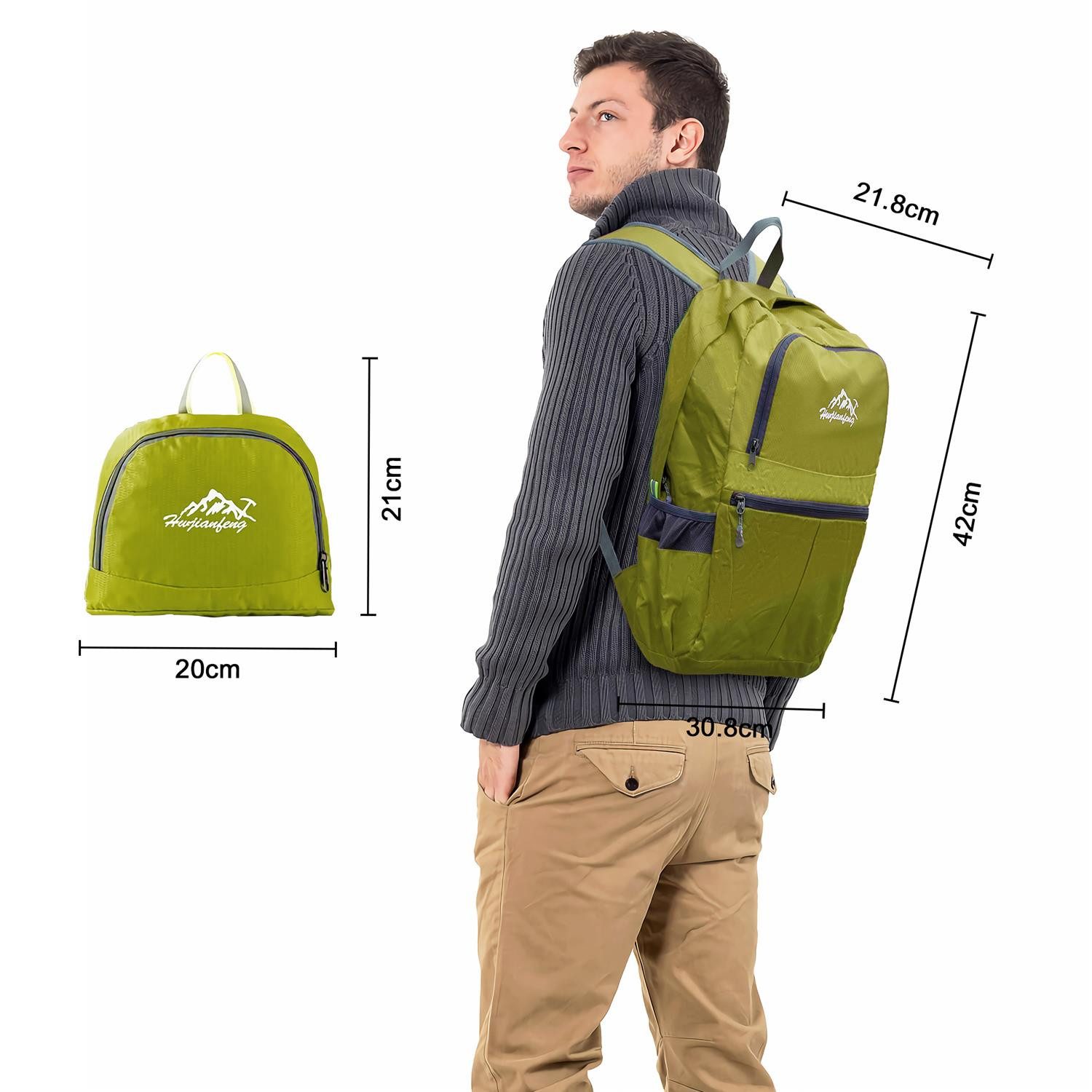 Intirilife Tagesrucksack (Faltbarer Rucksack Ultraleicht in Limette, 1-tlg) günstig online kaufen