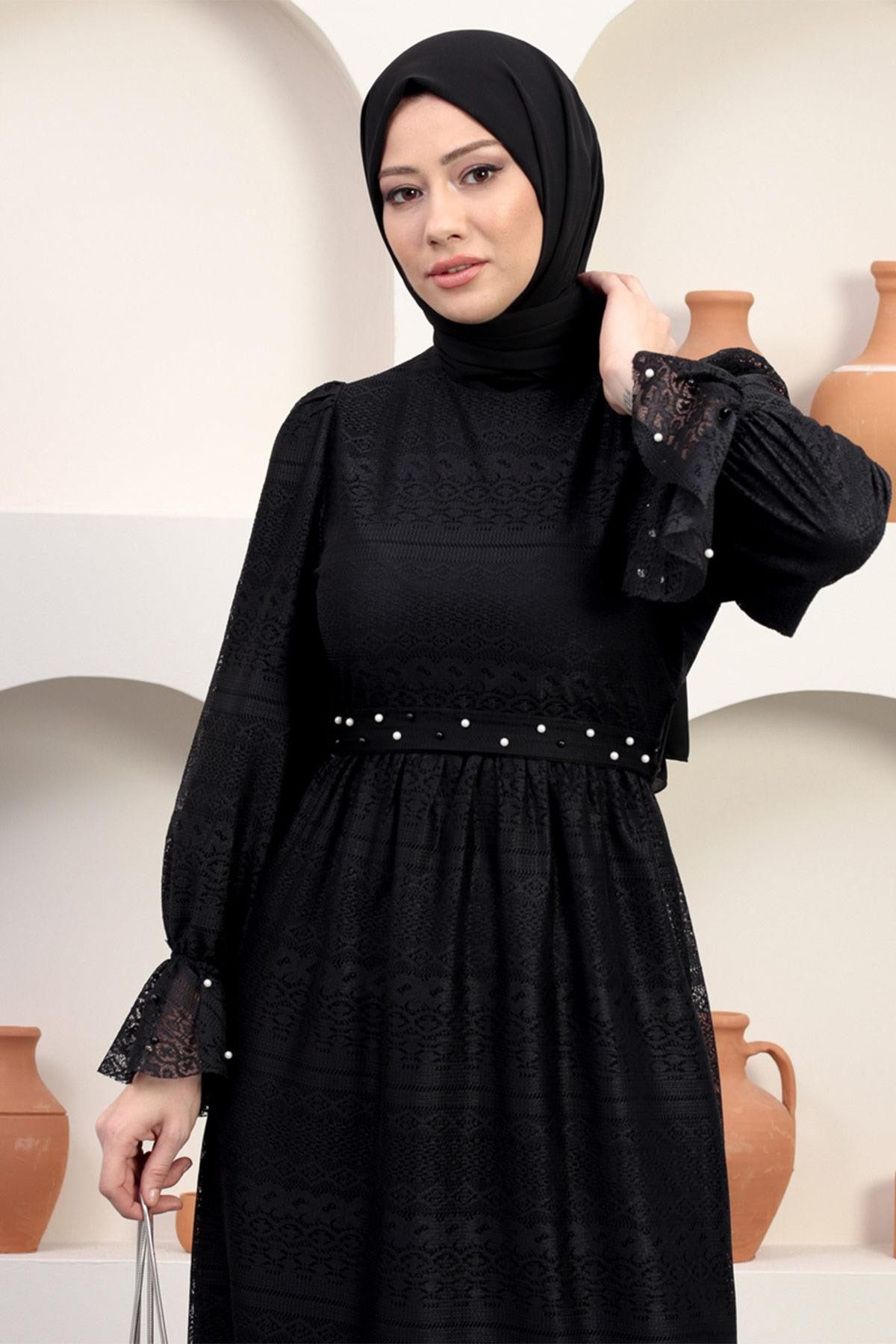 MODAMİHRAM Midikleid Inci Detailliertes Spitzenabendkleid günstig online kaufen